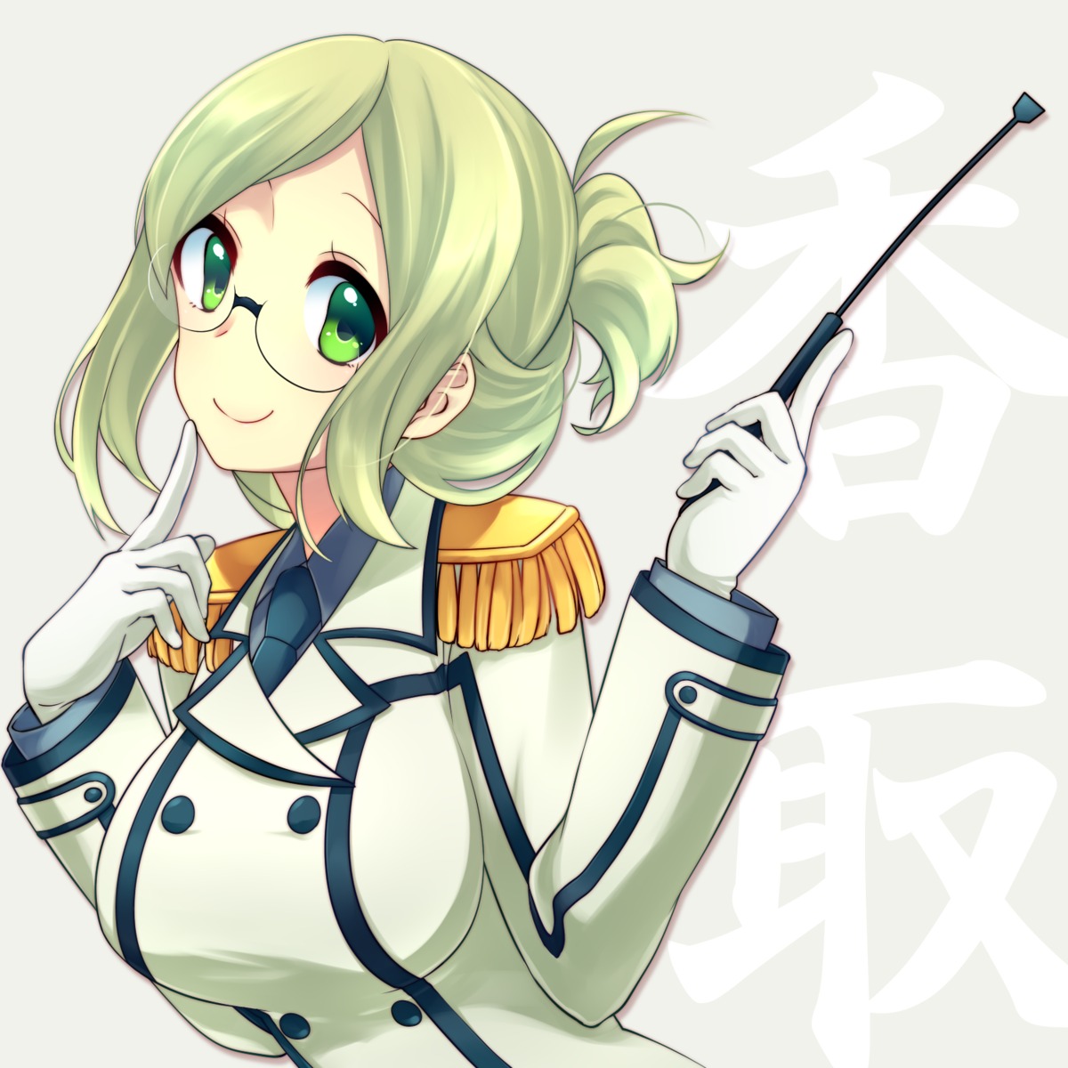 kantai_collection katori_(kancolle) megane sakura_chiyo_(konachi000) uniform weapon
