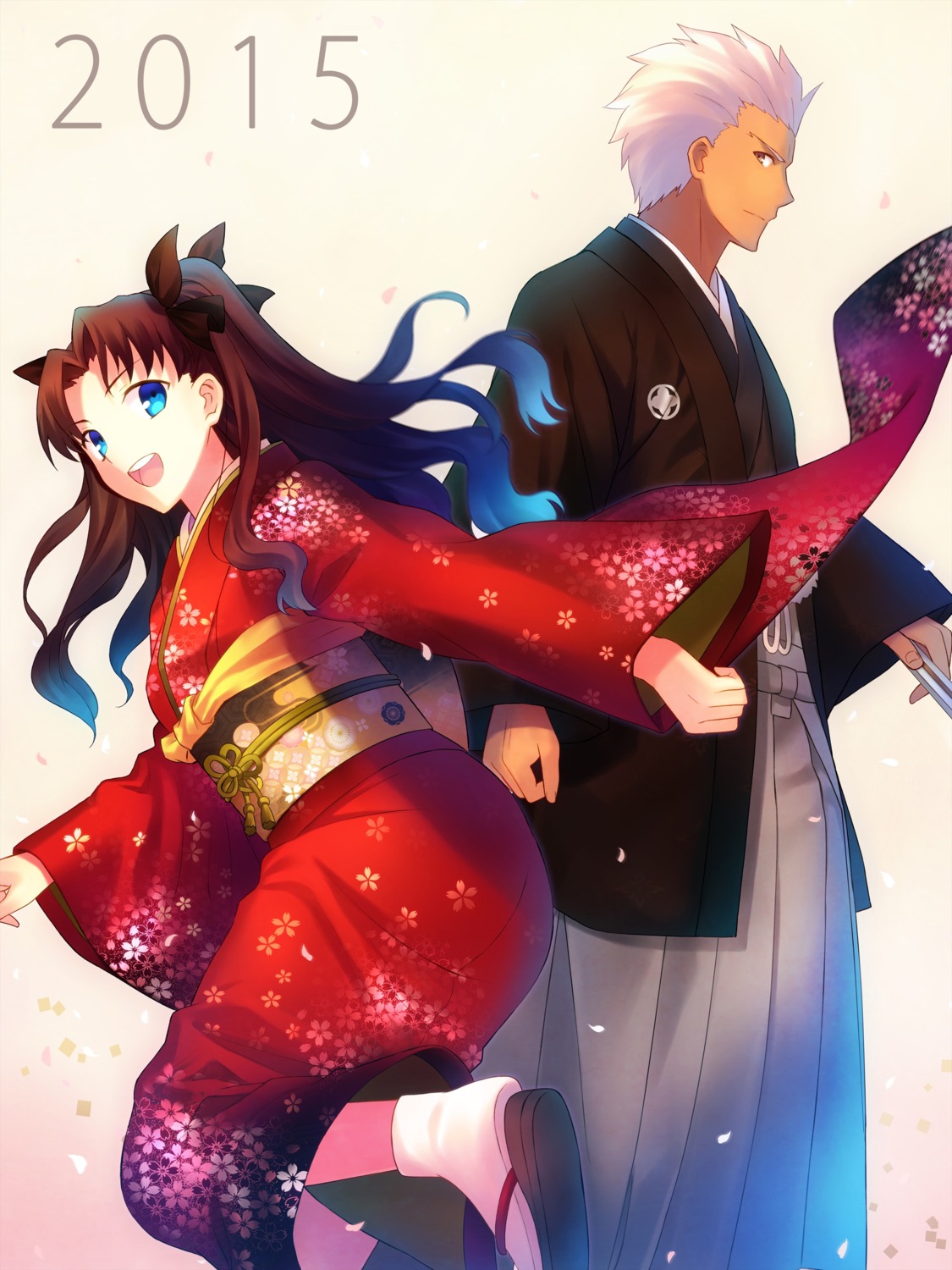 archer fate/stay_night toosaka_rin yukata