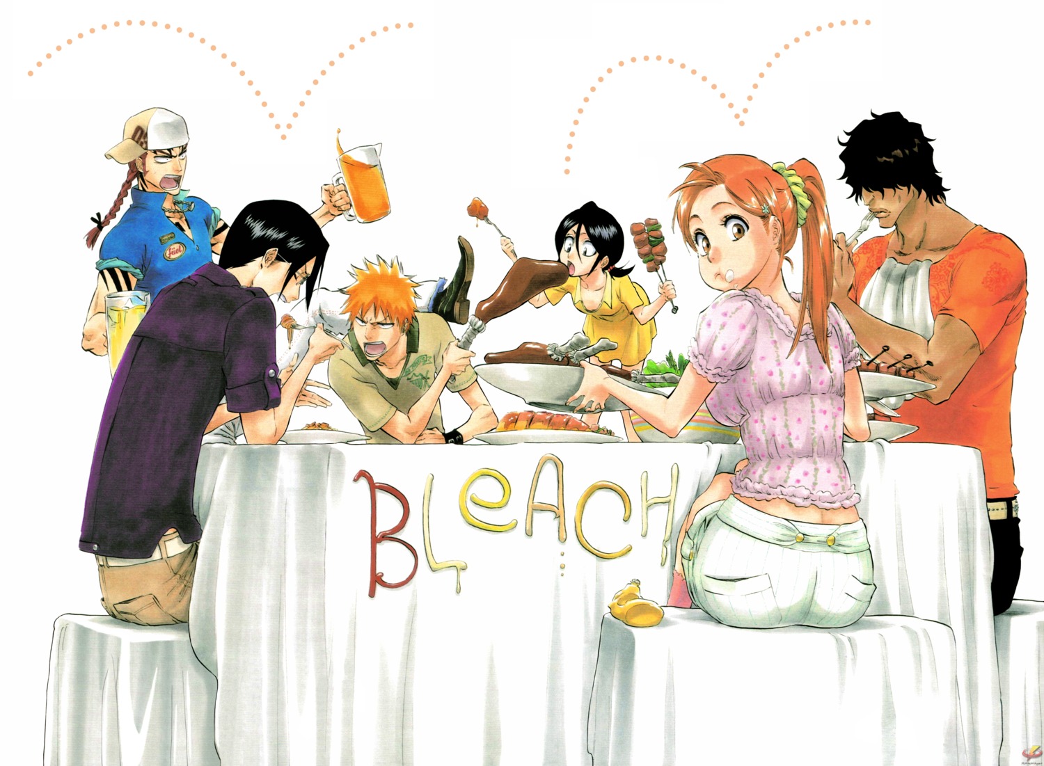 abarai_renji bleach inoue_orihime kubo_tite kuchiki_rukia kurosaki_ichigo uryuu_ishida yasutora_sado