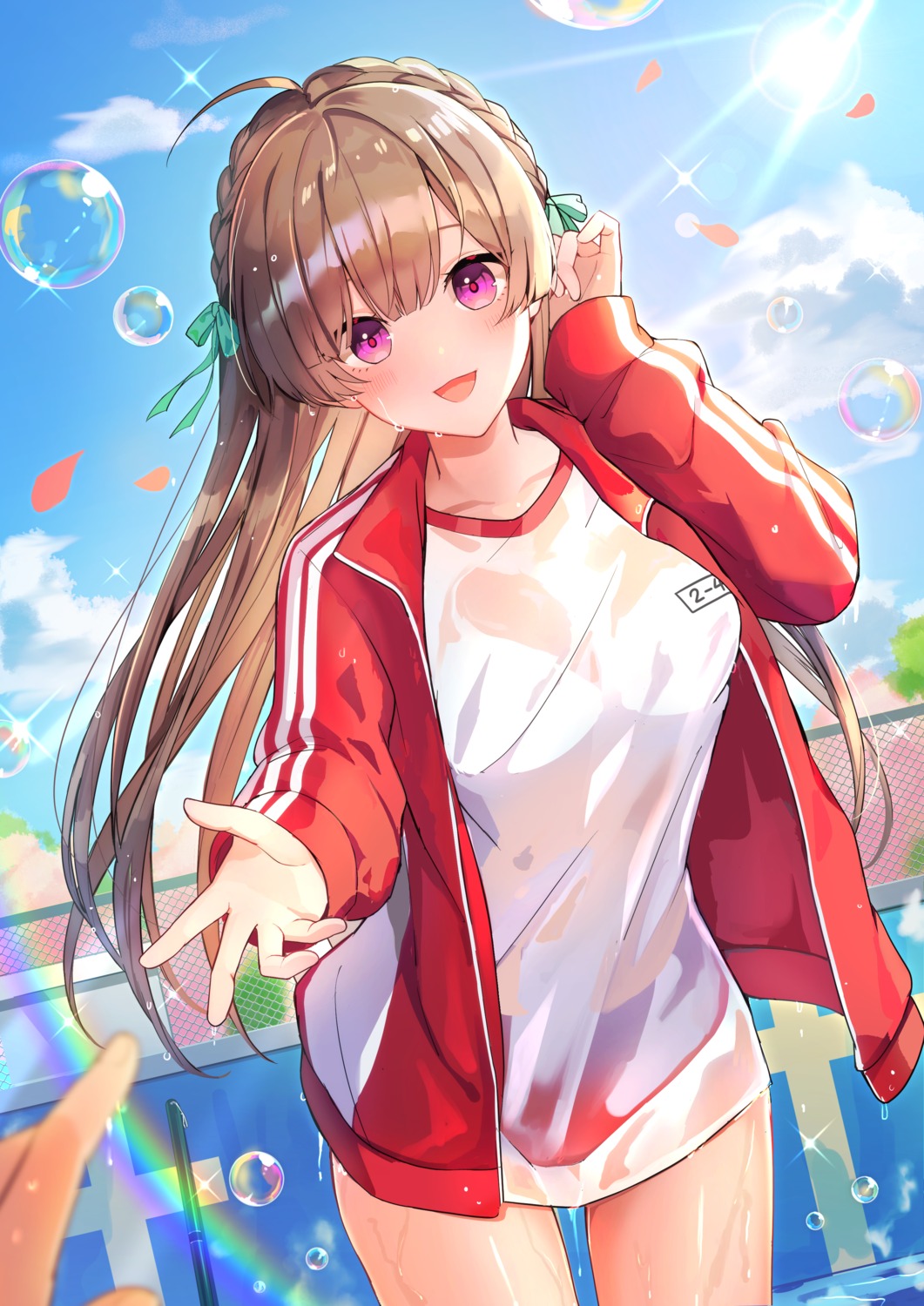 buruma goroo_(eneosu) gym_uniform see_through wet wet_clothes