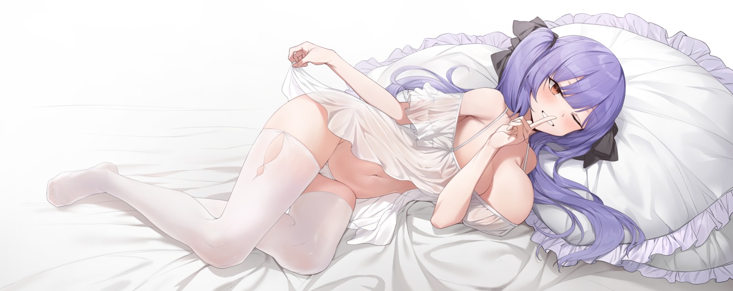 cameltoe korogoro_(mago0057) lingerie no_bra pantsu ruthenium77's_character see_through thighhighs thong