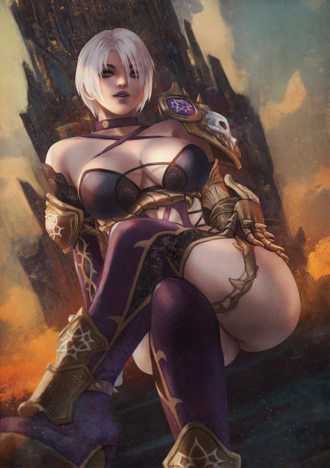 armor bikini_armor garter ivy_valentine monori_rogue soul_calibur thighhighs