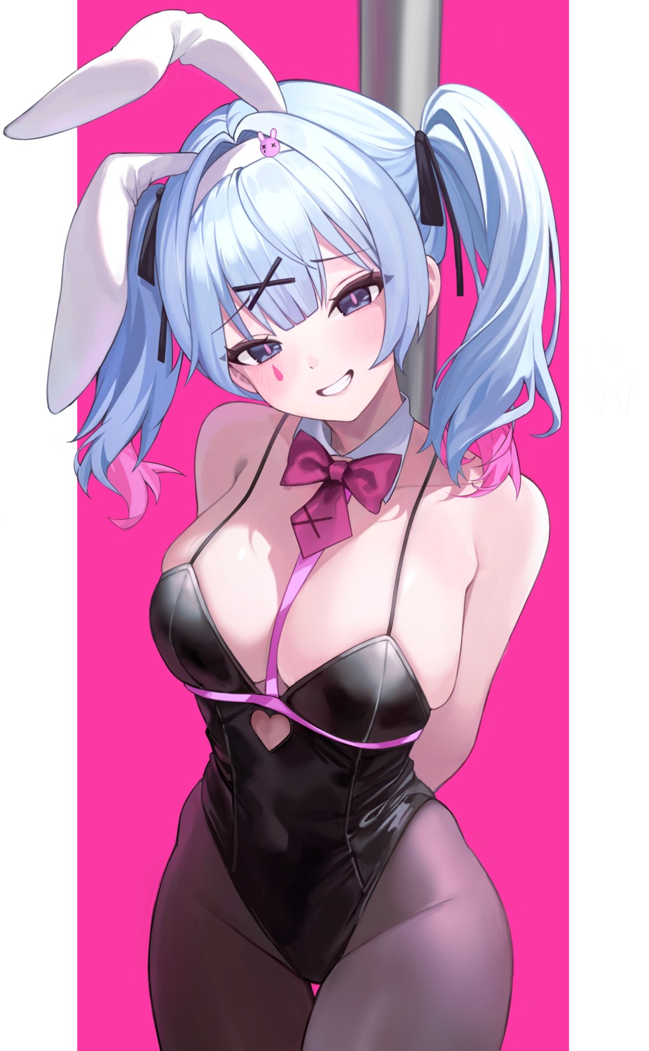 animal_ears bunny_ears bunny_girl hatsune_miku maru_(marurnru) no_bra pantyhose rabbit_hole_(vocaloid) tattoo vocaloid