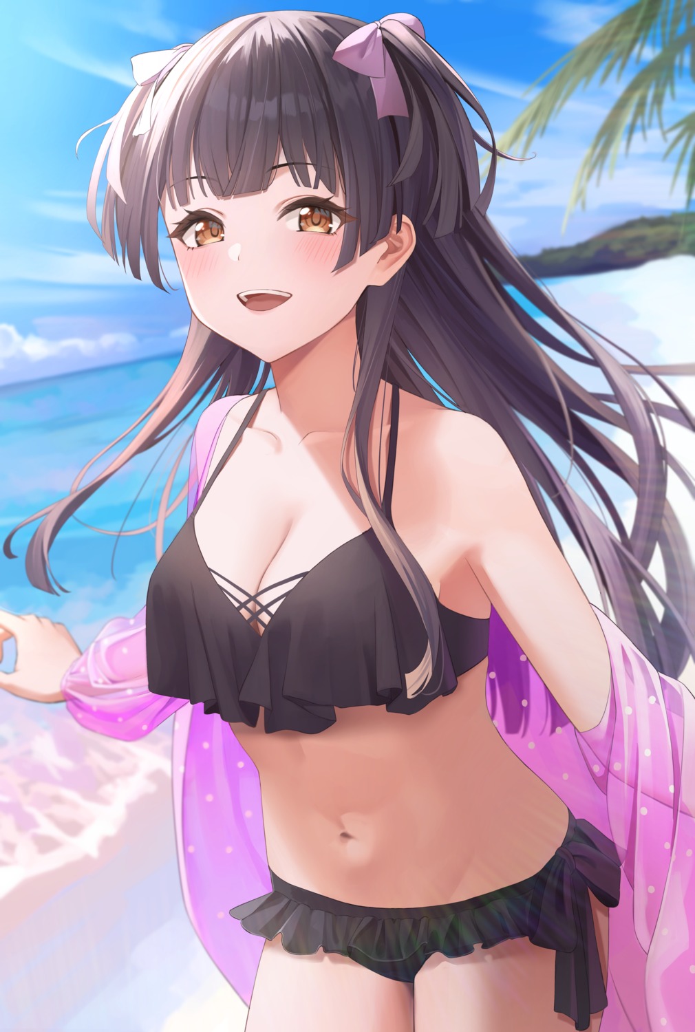 bikini fujizarashi mayuzumi_fuyuko open_shirt swimsuits the_idolm@ster the_idolm@ster_shiny_colors