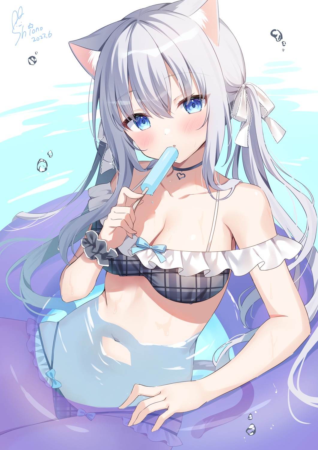 animal_ears bikini nekomimi siooooono swimsuits tail wet