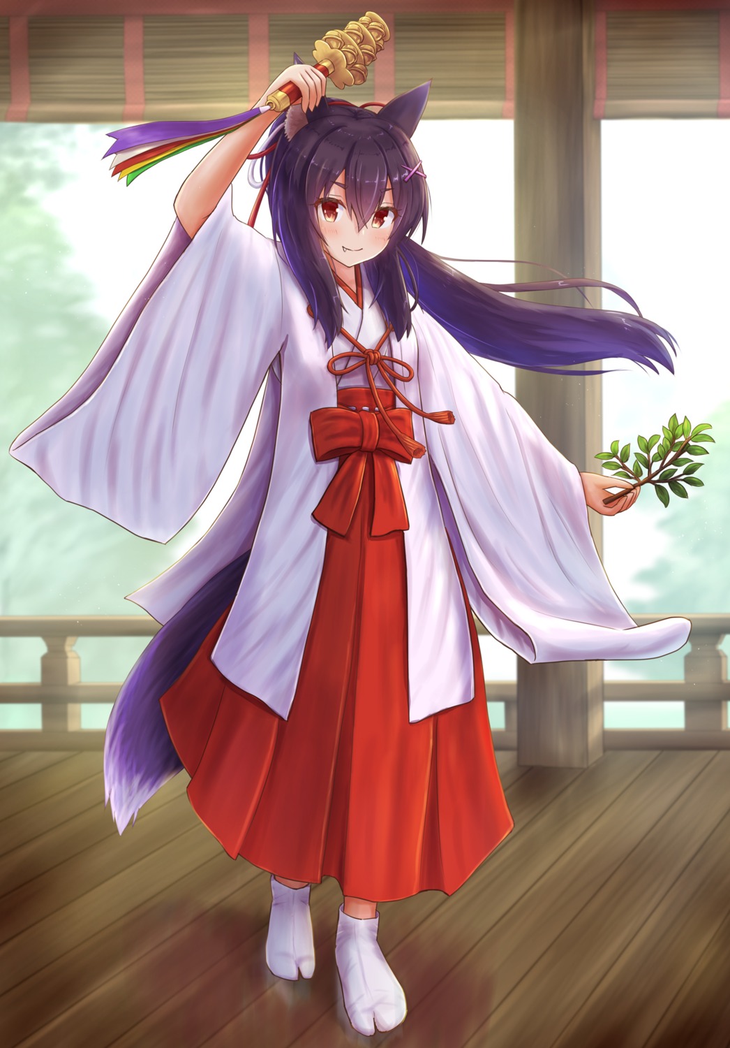 animal_ears iroha_(iroha_matsurika) kitsune miko tail