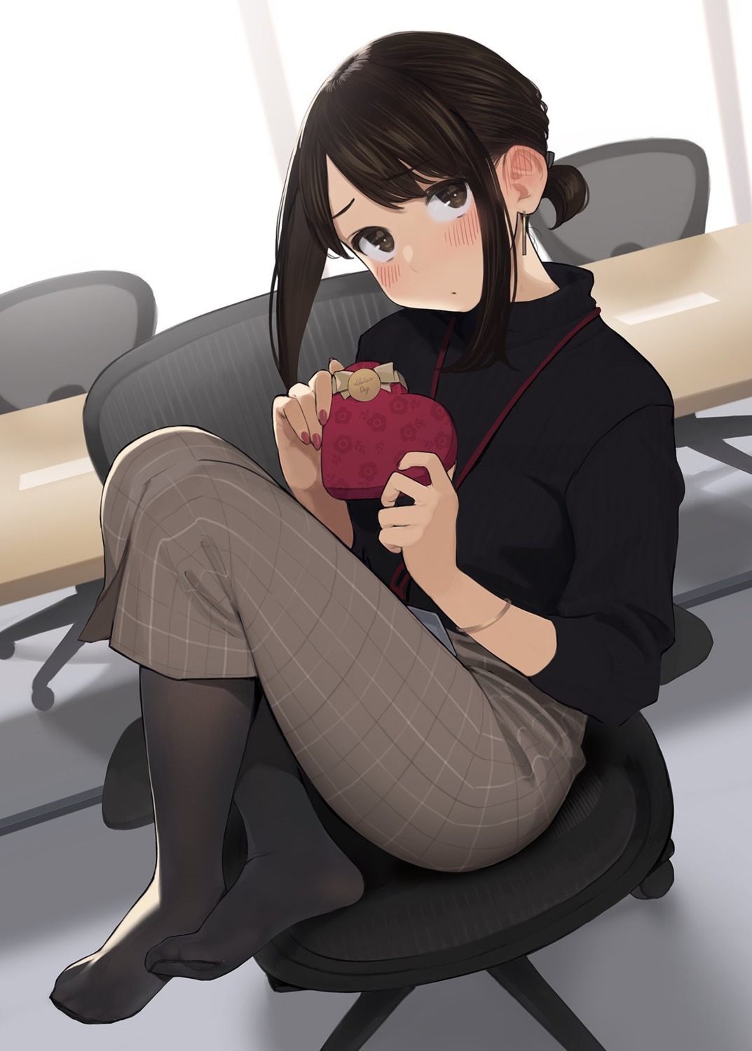 ganbare_douki-chan pantyhose sweater valentine yom