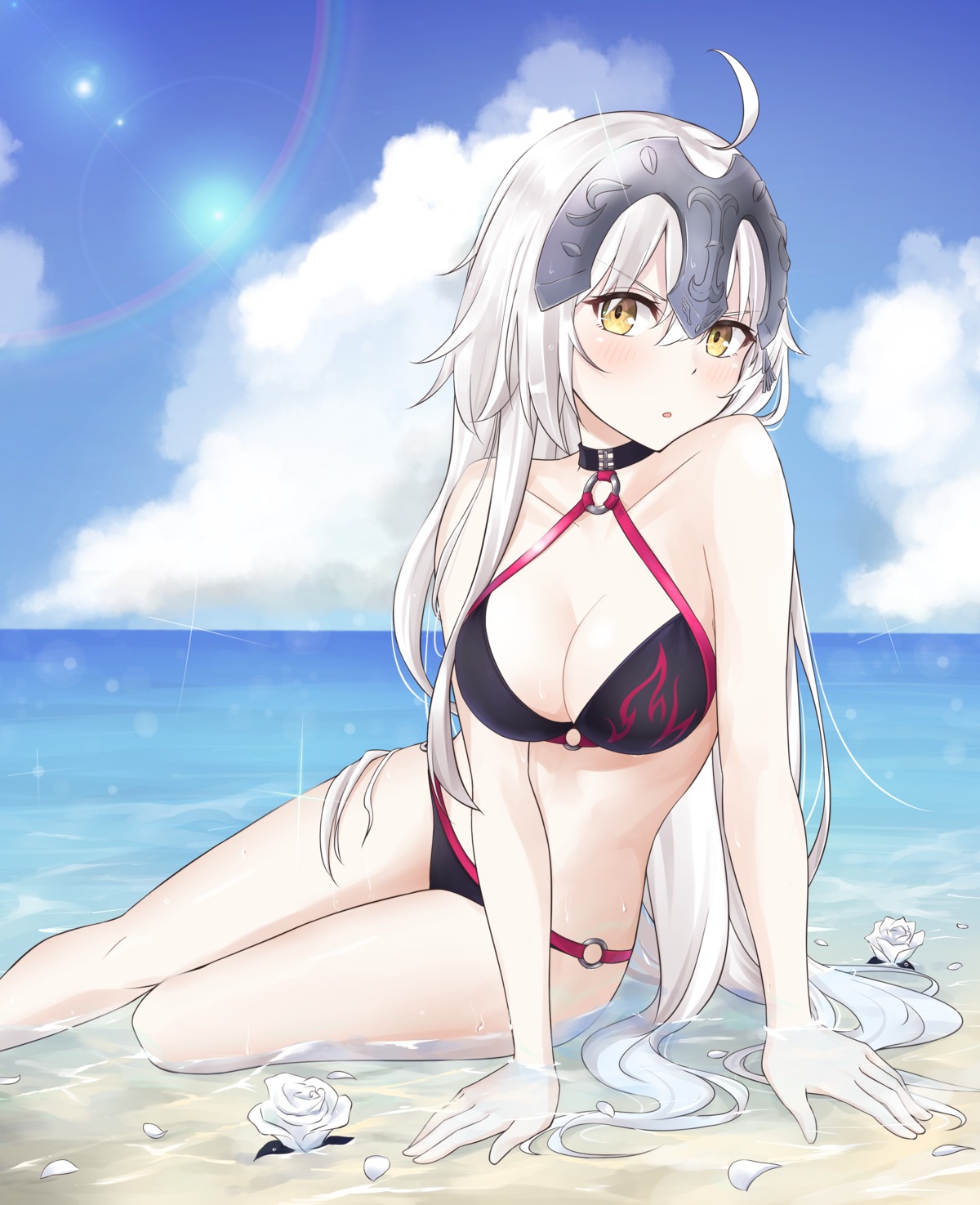 bikini cleavage fate/grand_order jeanne_d'arc jeanne_d'arc_(alter)_(fate) swimsuits tsurupy wet