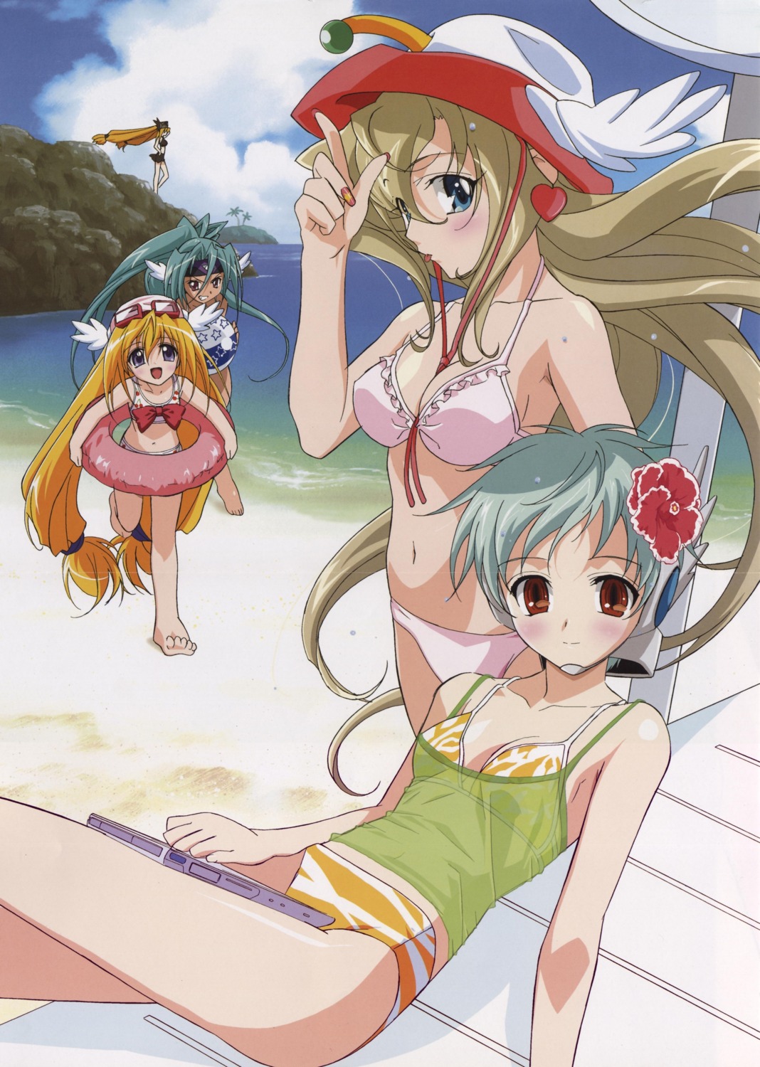 bikini chorus cleavage fujii_maki hydra laine see_through swimsuits ufo_princess_valkyrie valkyrie valkyrie_ghost wings