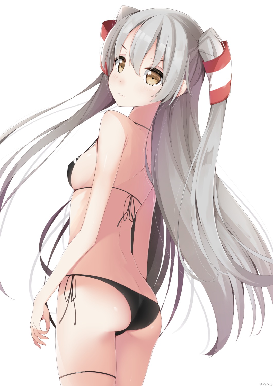 amatsukaze_(kancolle) ass bikini garter kantai_collection kanz swimsuits