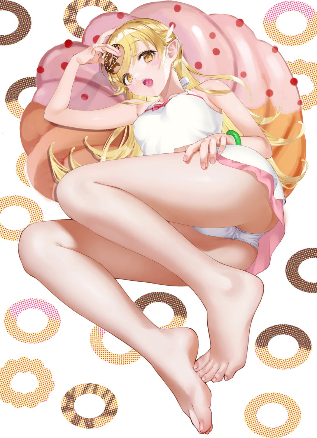 bakemonogatari dress erect_nipples feet monogatari_(series) mugika oshino_shinobu pantsu