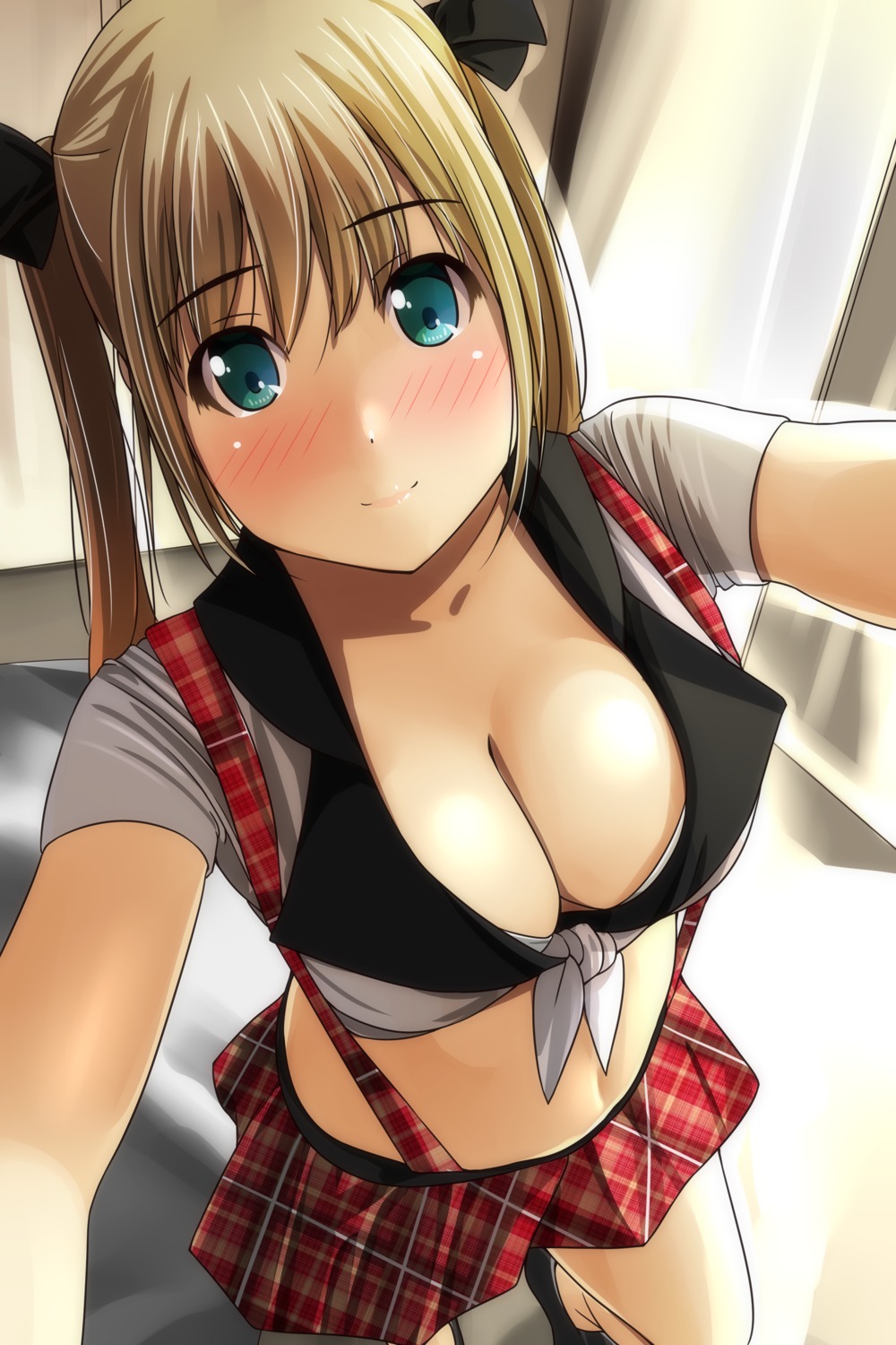 cleavage matsunaga_kouyou open_shirt