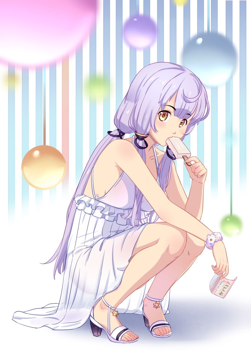 dongqing_zaozigao dress heels see_through stardust_(vocaloid) summer_dress vocaloid