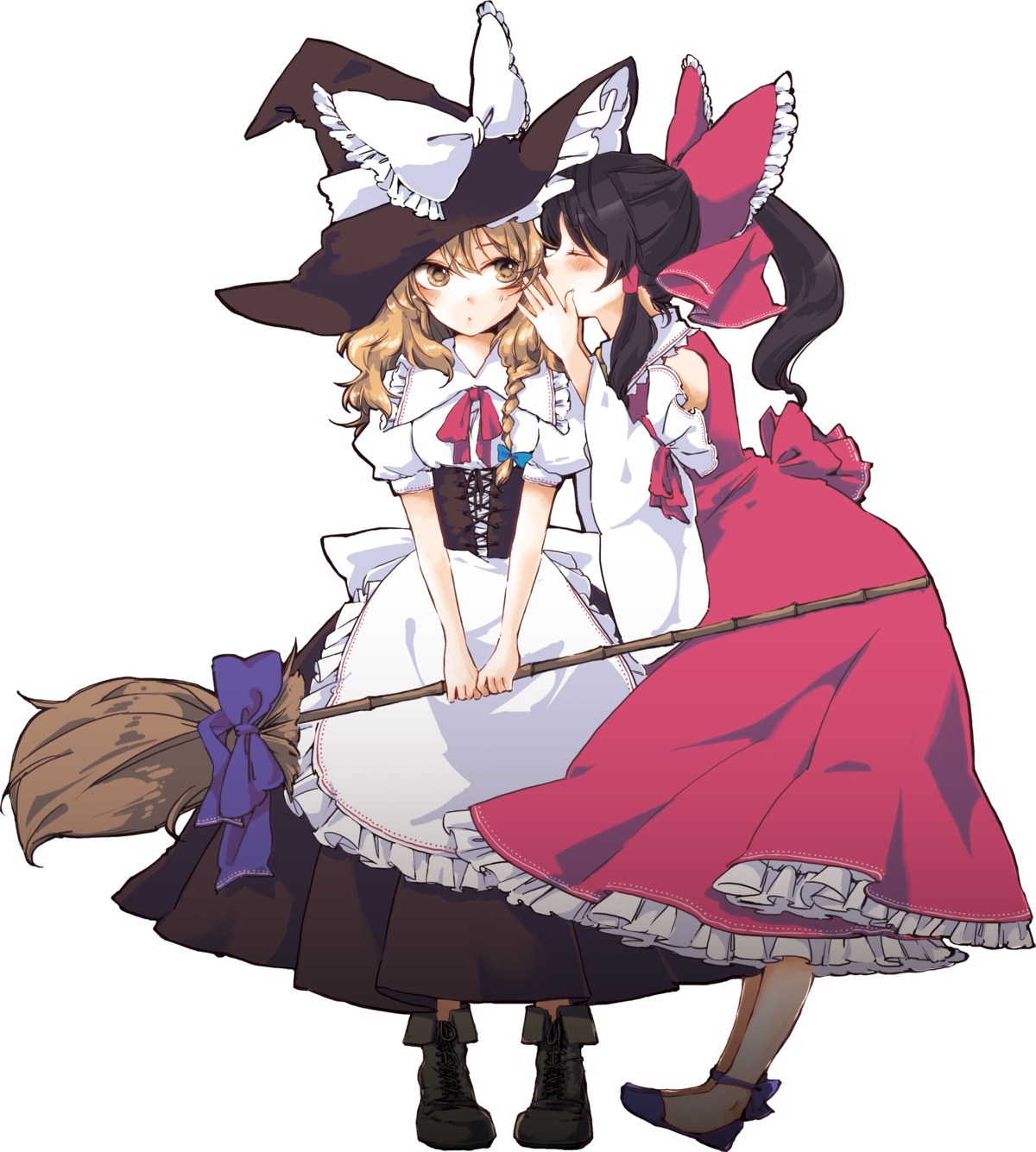 hakurei_reimu kirisame_marisa touhou witch yonu