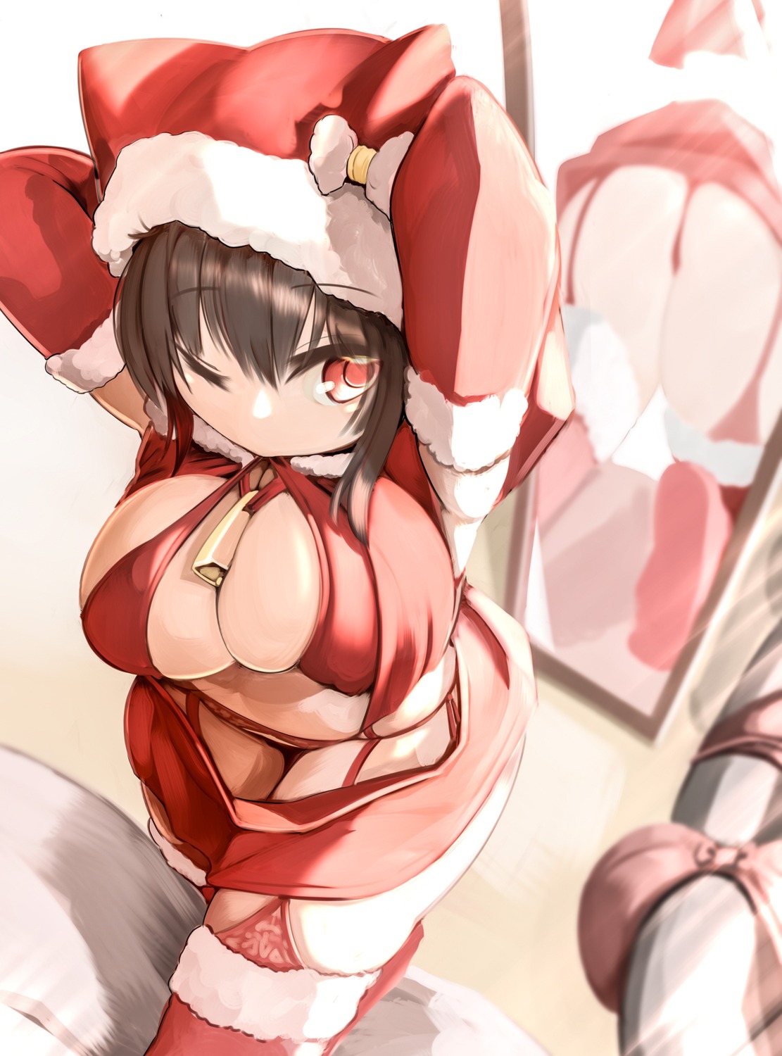 animal_ears ass bikini christmas garter_belt genek stockings swimsuits thighhighs thong