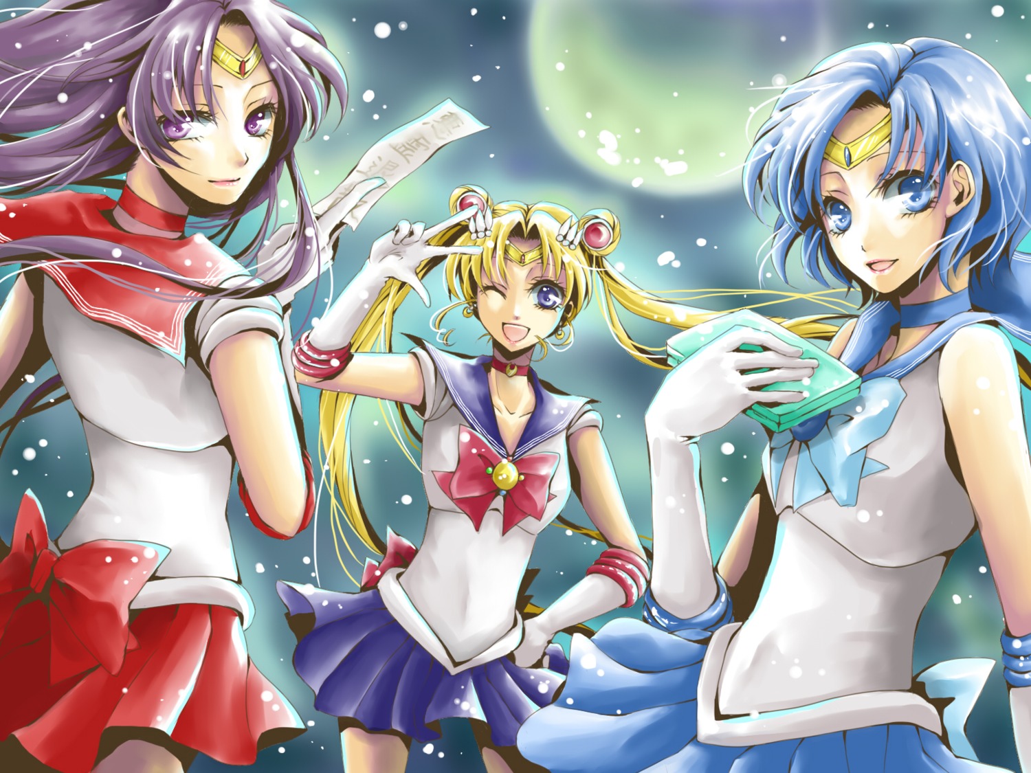 hino_rei mizuno_ami sailor_moon sakura_(ms_ms_ms) tsukino_usagi wallpaper