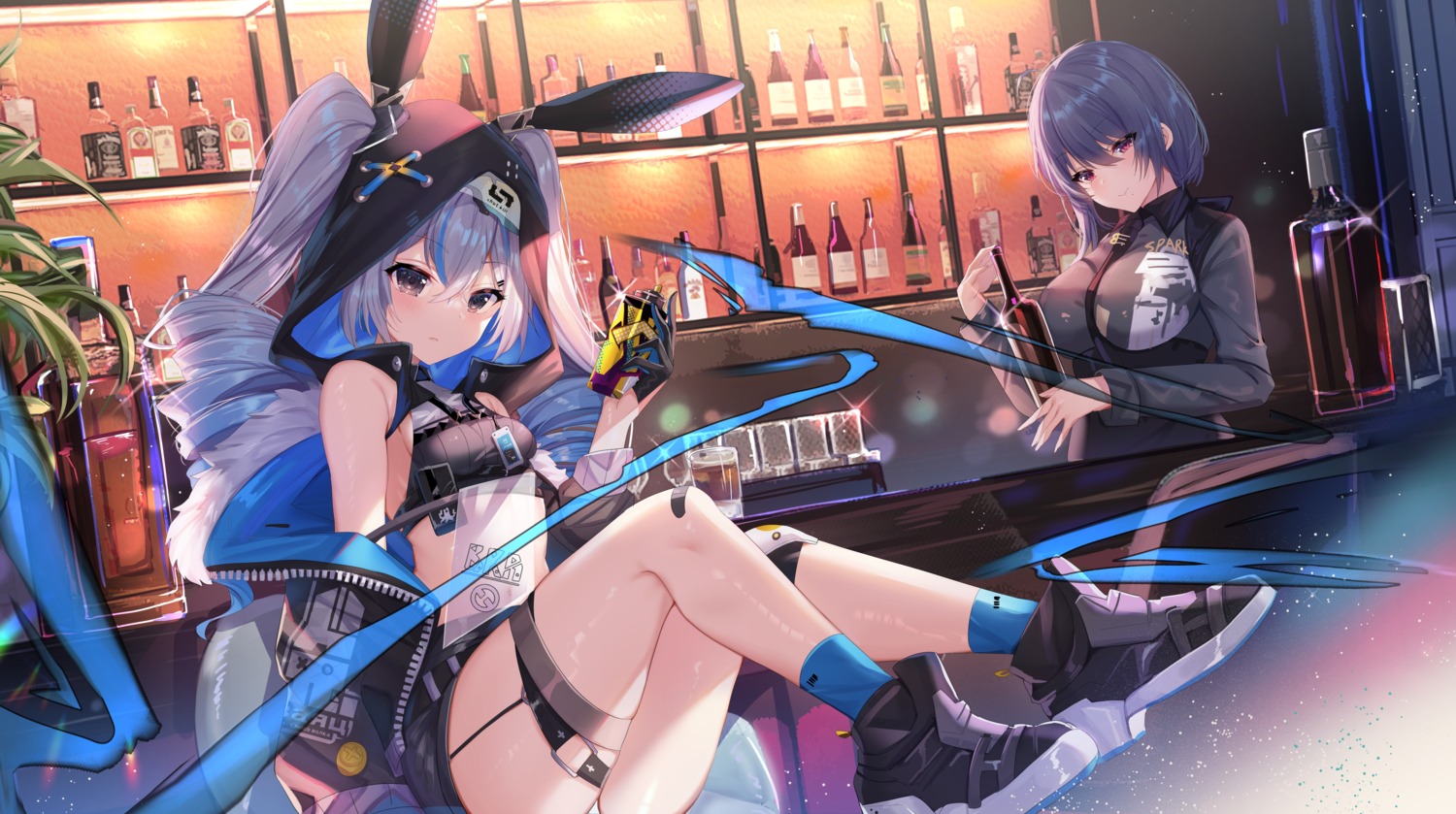 animal_ears bandaid benghuai_xueyuan bronya_zaychik bunny_ears garter honkai_impact pantsu raven_(honkai_impact_3rd) shanguier