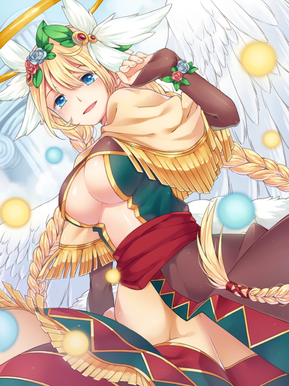 no_bra puzzle_&_dragons roy_(pixiv992911) underboob wings