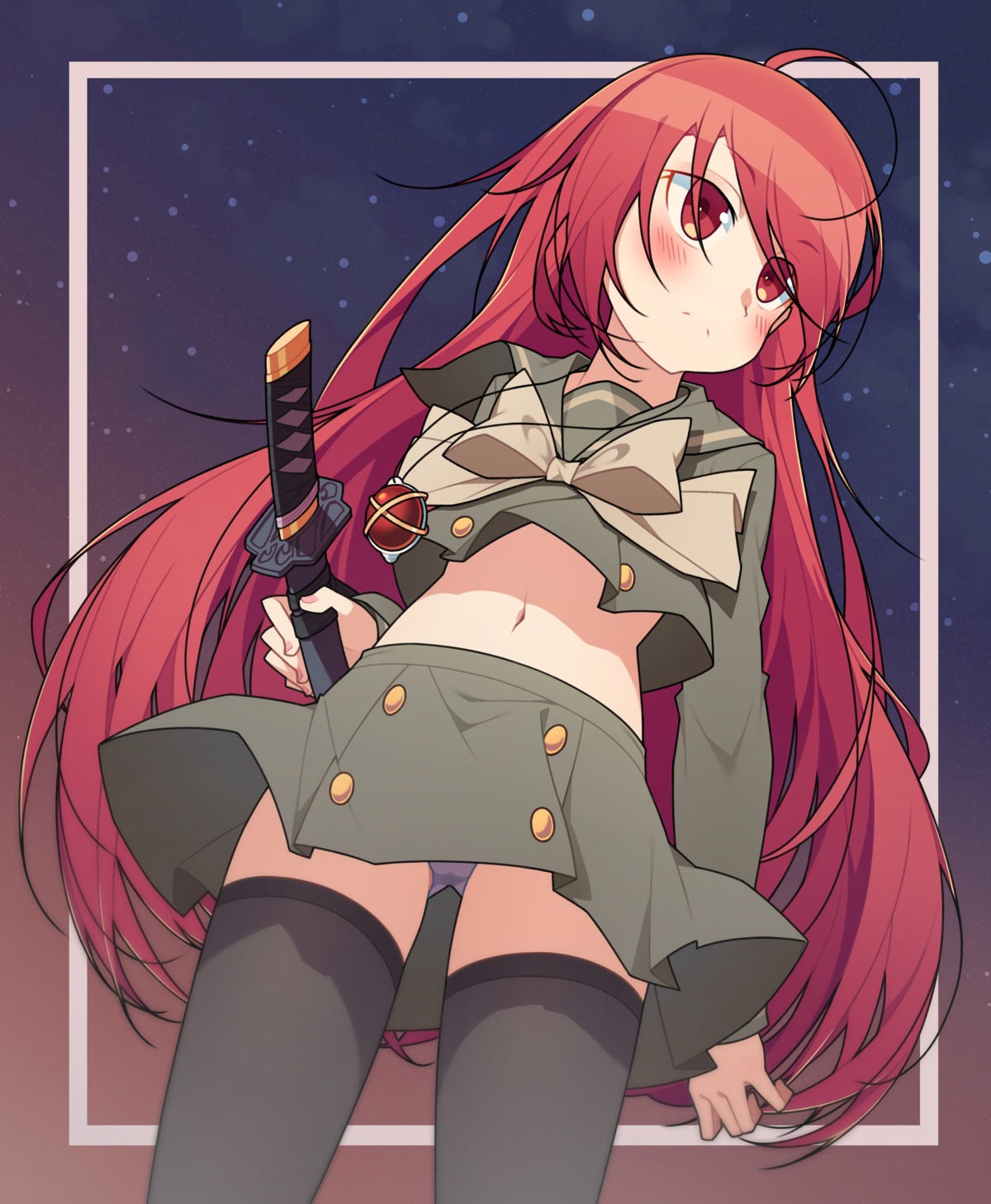 hop3 loli pantsu seifuku shakugan_no_shana shana sword thighhighs