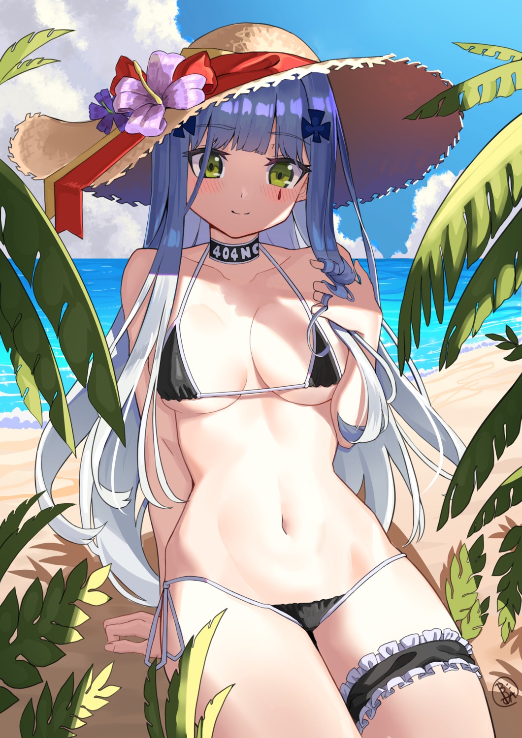 be_garam bikini garter girls_frontline hk416_(girls_frontline) swimsuits