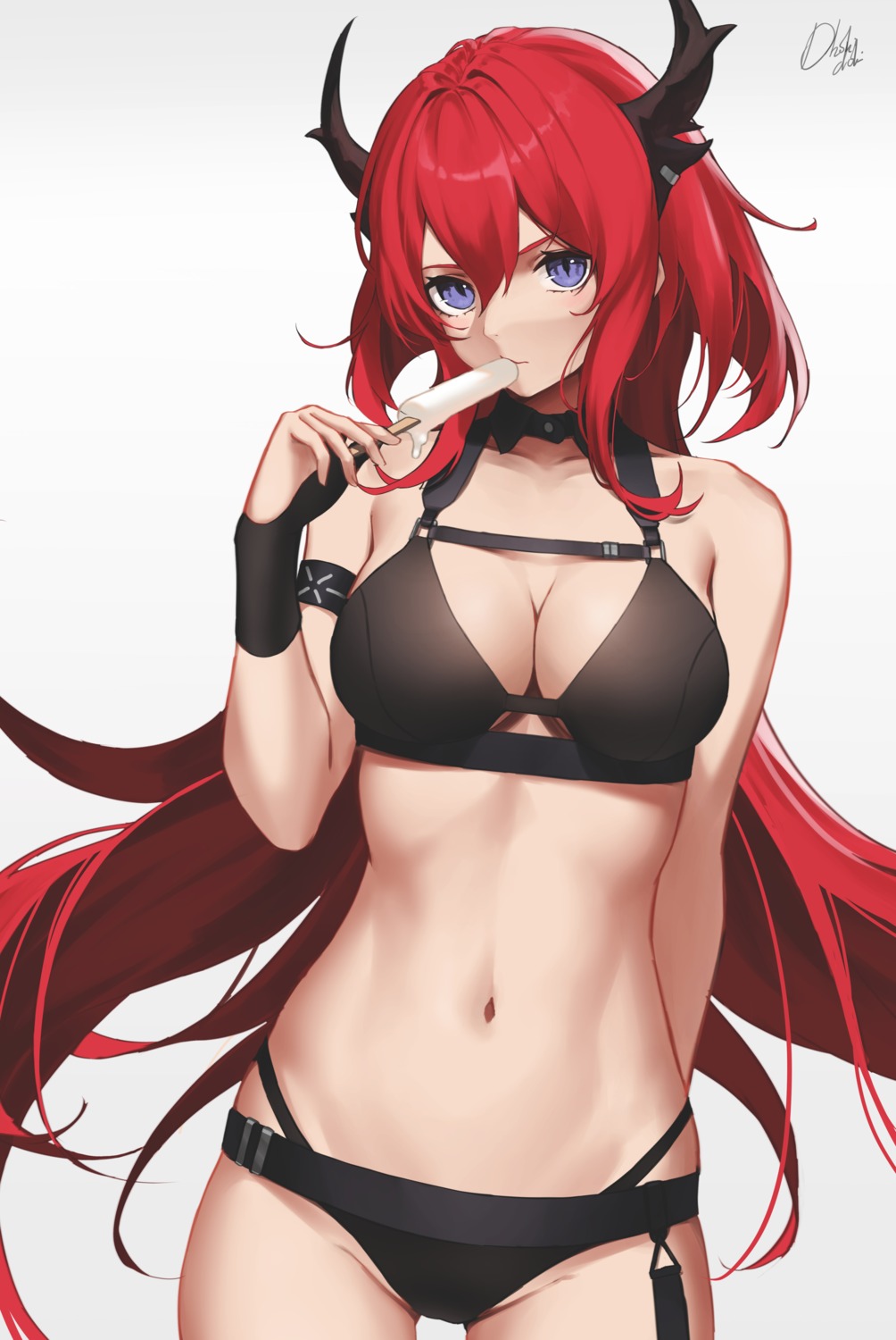 arknights bikini cleavage dhokidoki horns surtr_(arknights) swimsuits