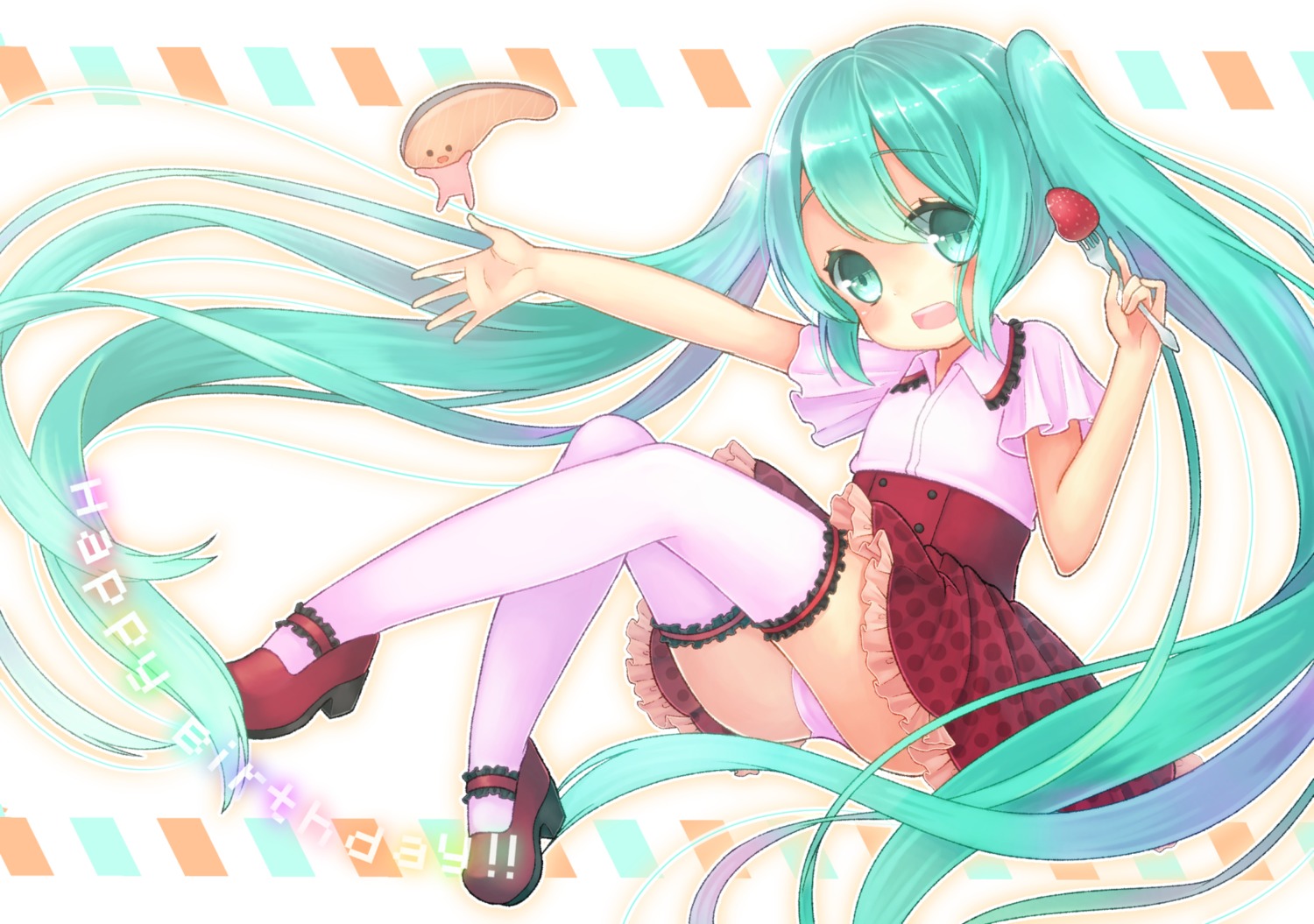 cameltoe dress hatsune_miku pantsu thighhighs vocaloid xenon