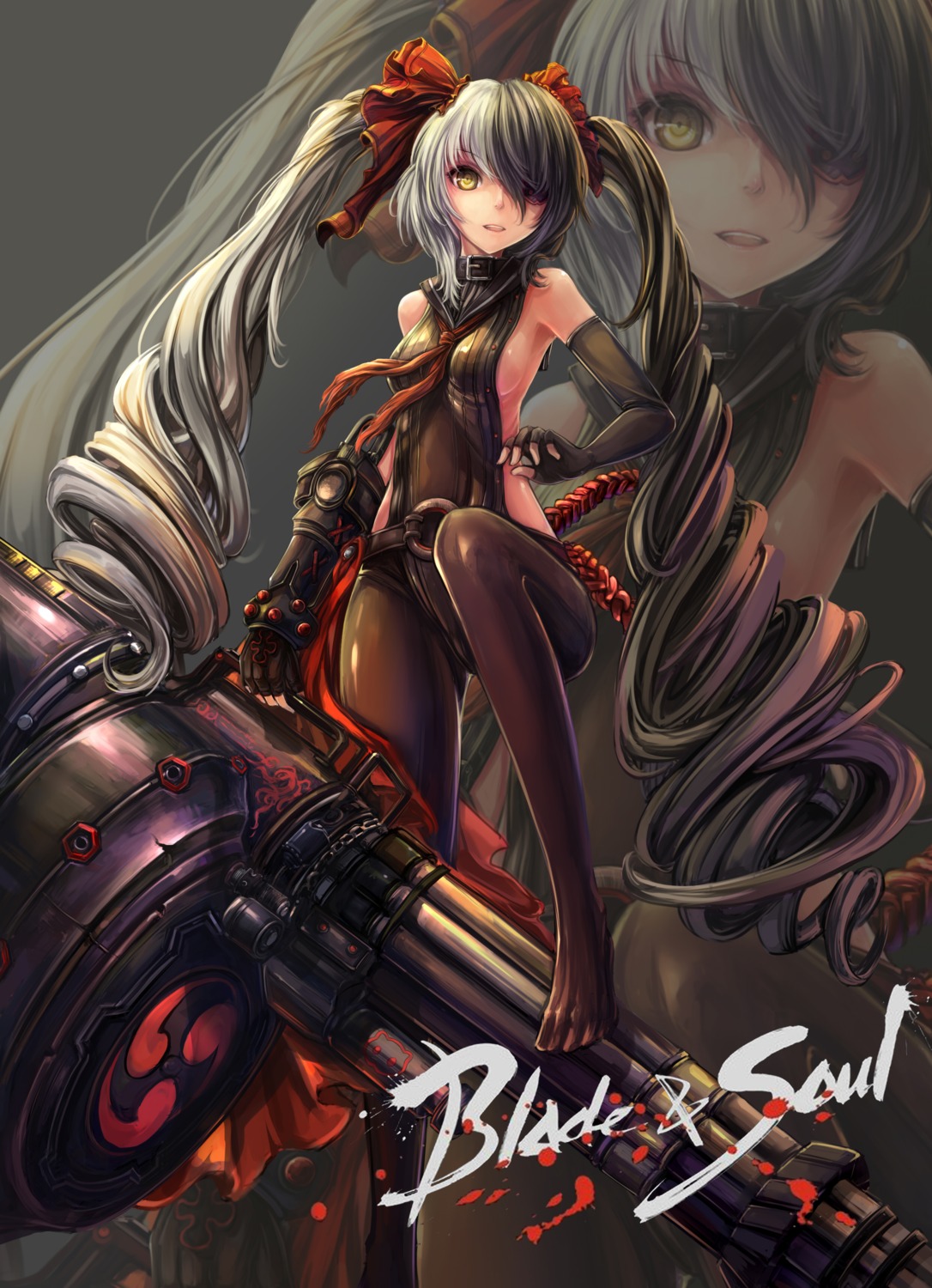 blade_&_soul bodysuit ensinn eyepatch pantyhose pohwaran weapon