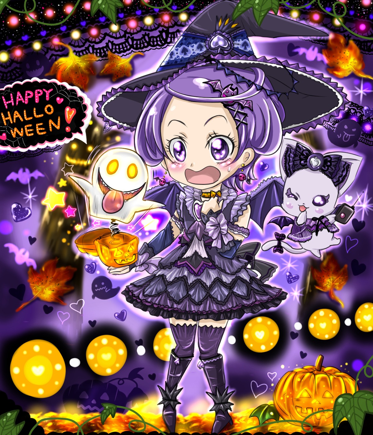 chibi daby_(precure) dokidoki!_precure halloween kenzaki_makoto precure