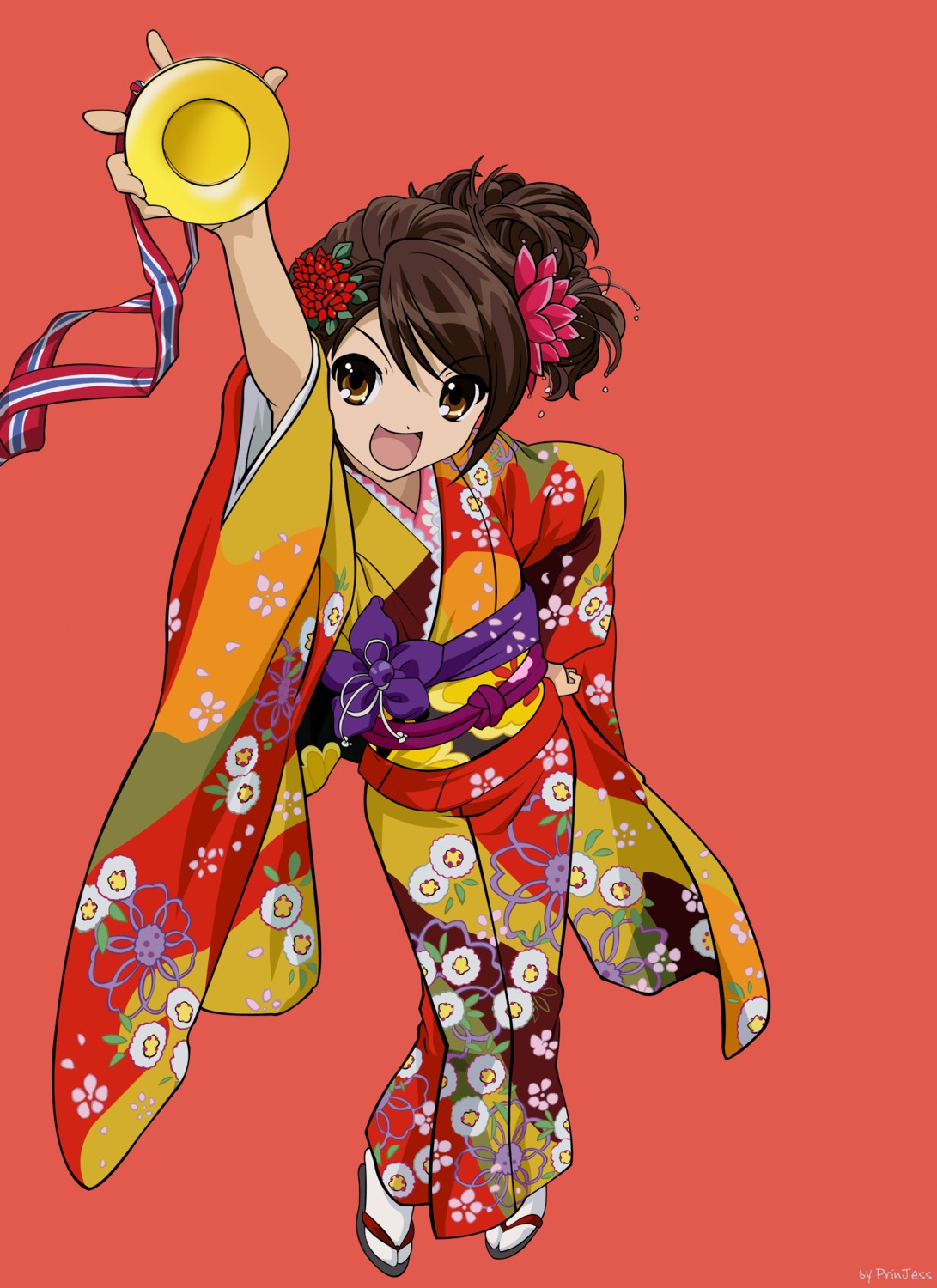 japanese_clothes kimono suzumiya_haruhi suzumiya_haruhi_no_yuuutsu vector_trace watermark
