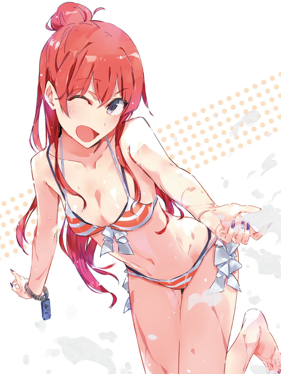 bikini cleavage disc_cover ponkan_8 sakaki_shizuka shirobako swimsuits