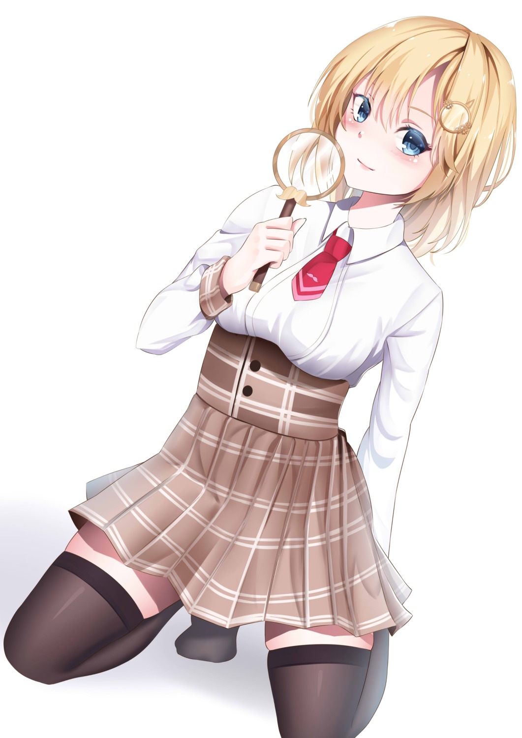 hololive hololive_english jamesmikopi seifuku thighhighs watson_amelia