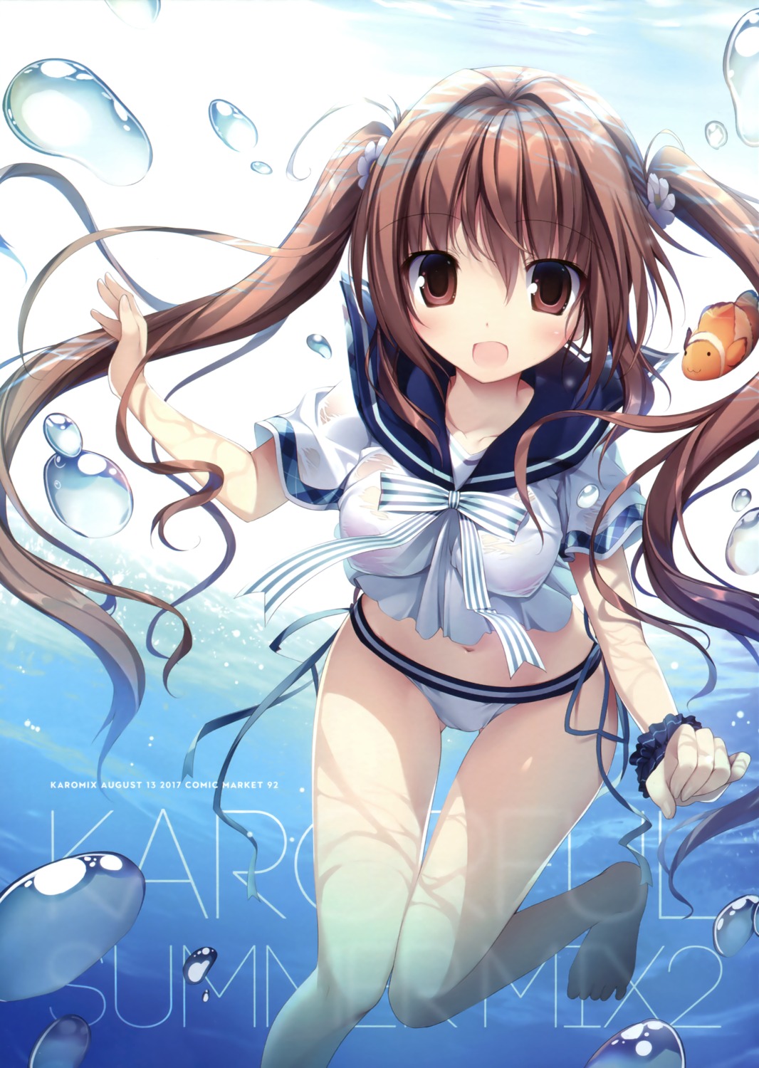 aomi_kanon karomix karory see_through seifuku swimsuits