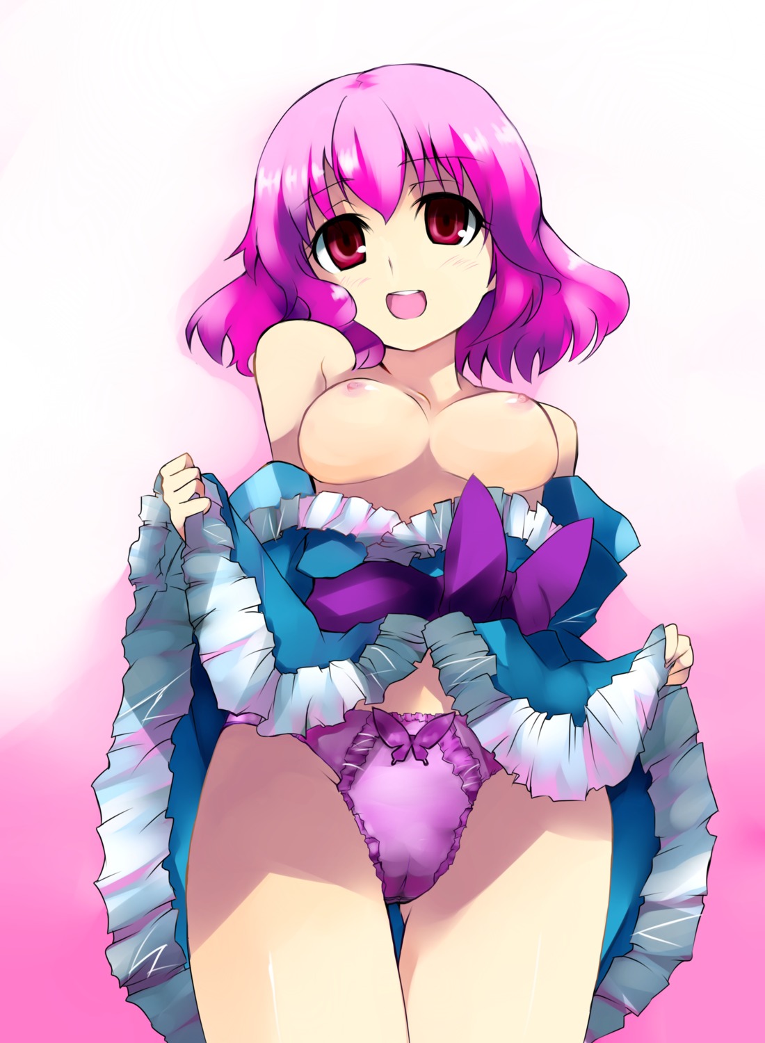 breasts pantsu saigyouji_yuyuko sawamura_hikaru skirt_lift touhou