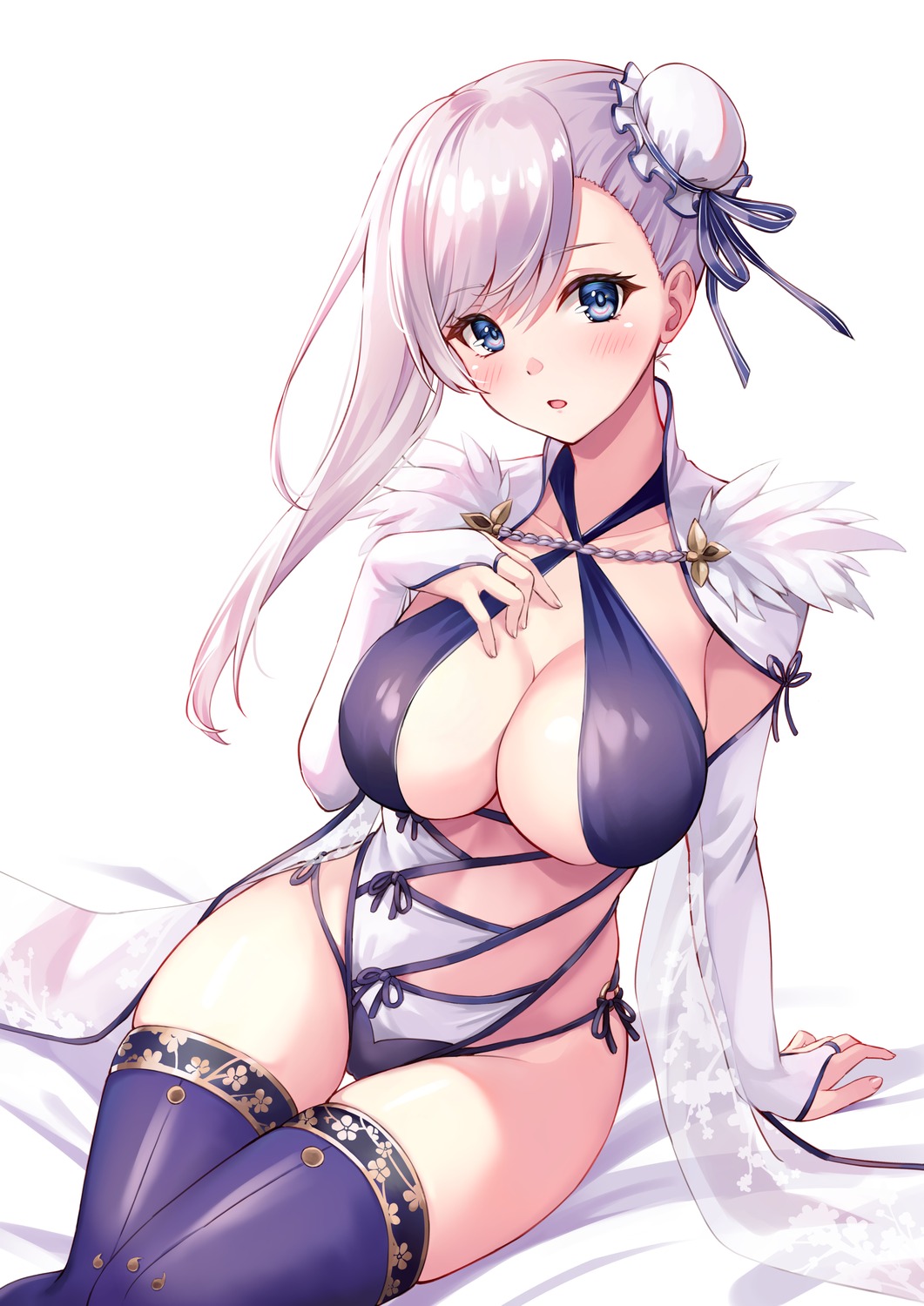 fate/grand_order miyamoto_musashi_(fate/grand_order) sebu_illust swimsuits thighhighs