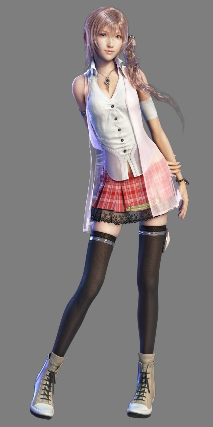 cg final_fantasy final_fantasy_xiii serah_farron square_enix thighhighs transparent_png