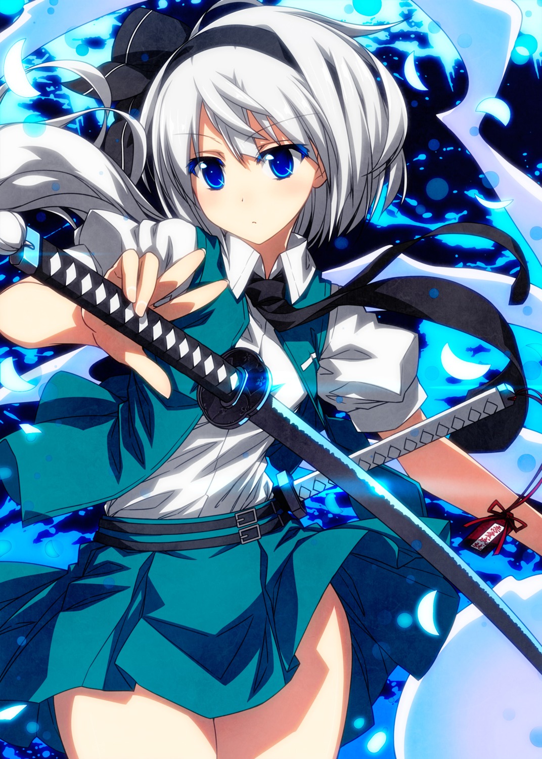 konpaku_youmu sazanami_mio sword touhou