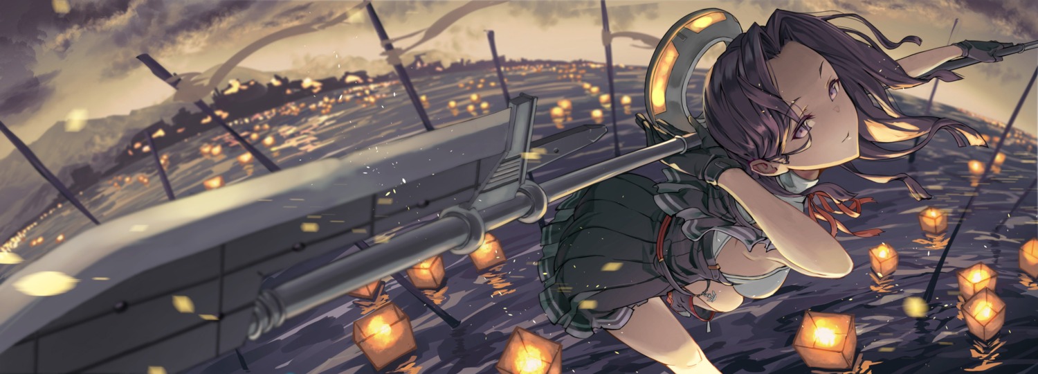 fujita_(condor) kantai_collection landscape tatsuta_(kancolle) weapon