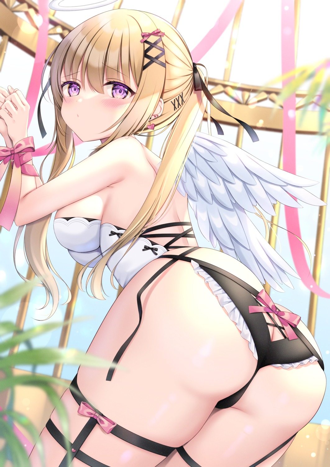 angel ass garter miwauni no_bra pantsu thong wings
