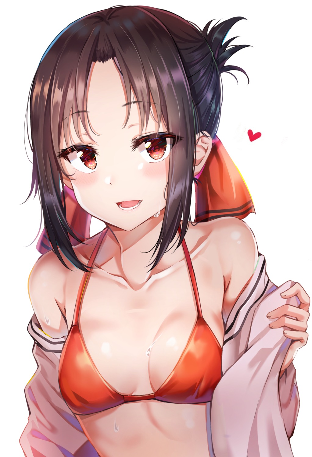 artist_revision bikini_top kaguya-sama_wa_kokurasetai_~tensai-tachi_no_renai_zunousen~ open_shirt shinomiya_kaguya sunhyun swimsuits undressing