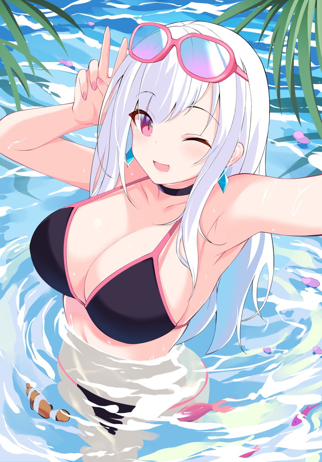 bikini megane oywj selfie swimsuits wet