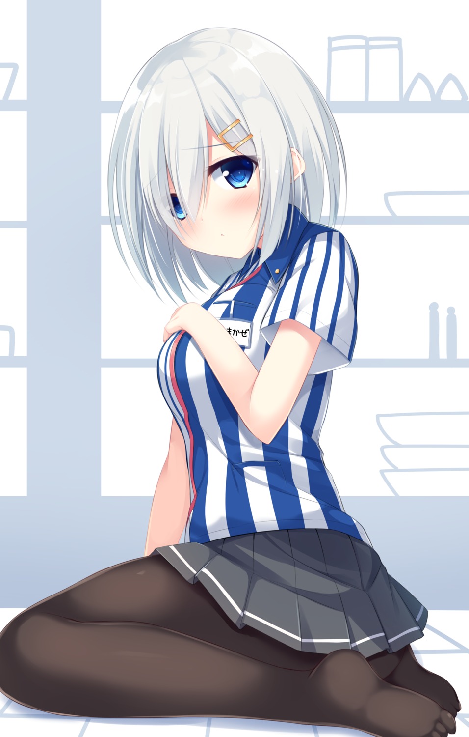 breast_hold hamakaze_(kancolle) kantai_collection pantyhose tomoo uniform