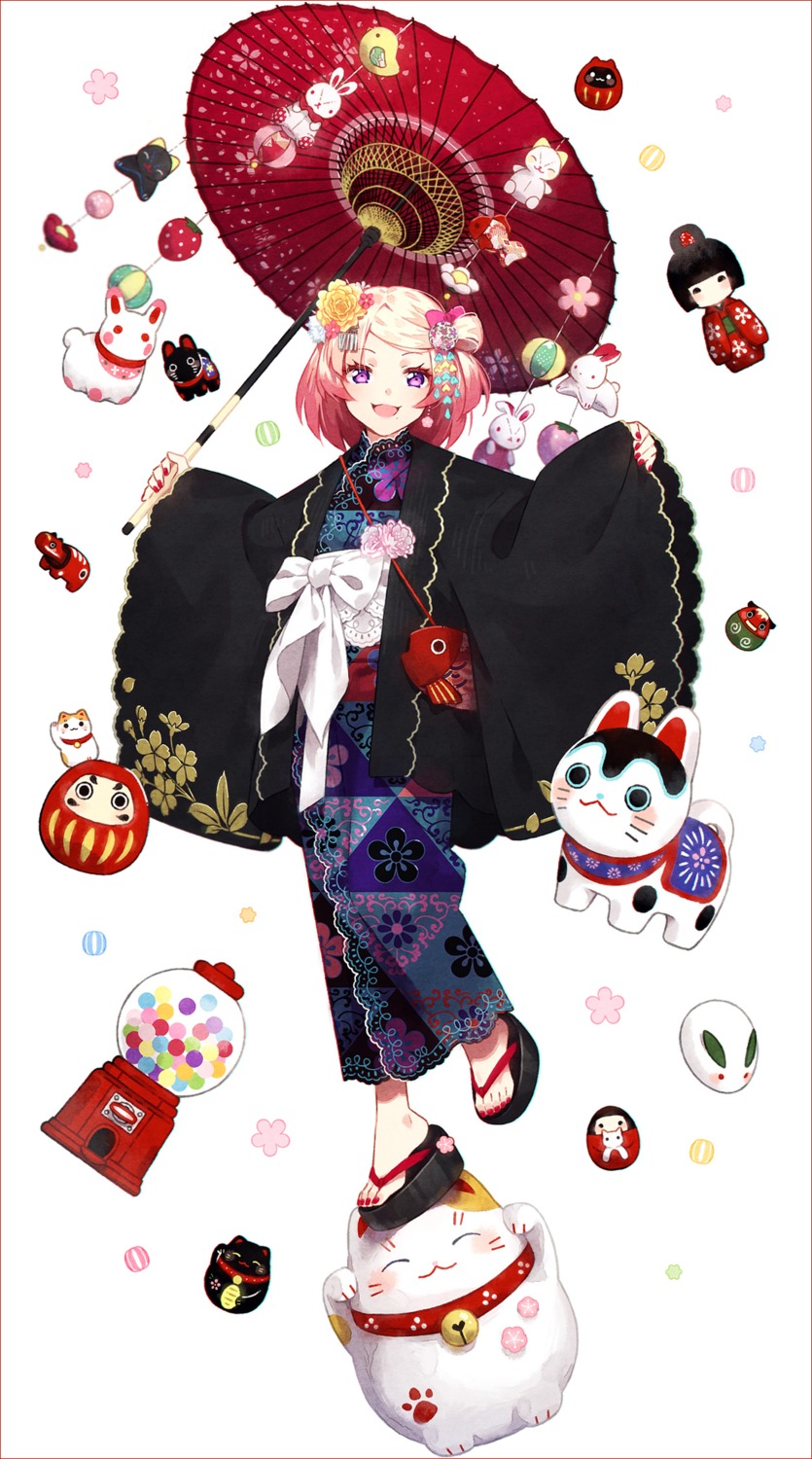 hakusai_(tiahszld) kimono umbrella