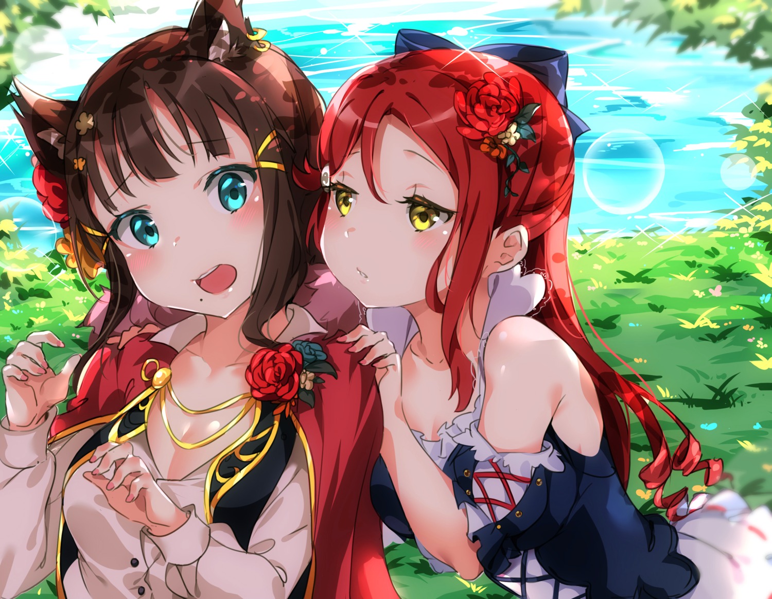 animal_ears cleavage kurosawa_dia love_live!_(series) love_live!_sunshine!! sakurauchi_riko tem10