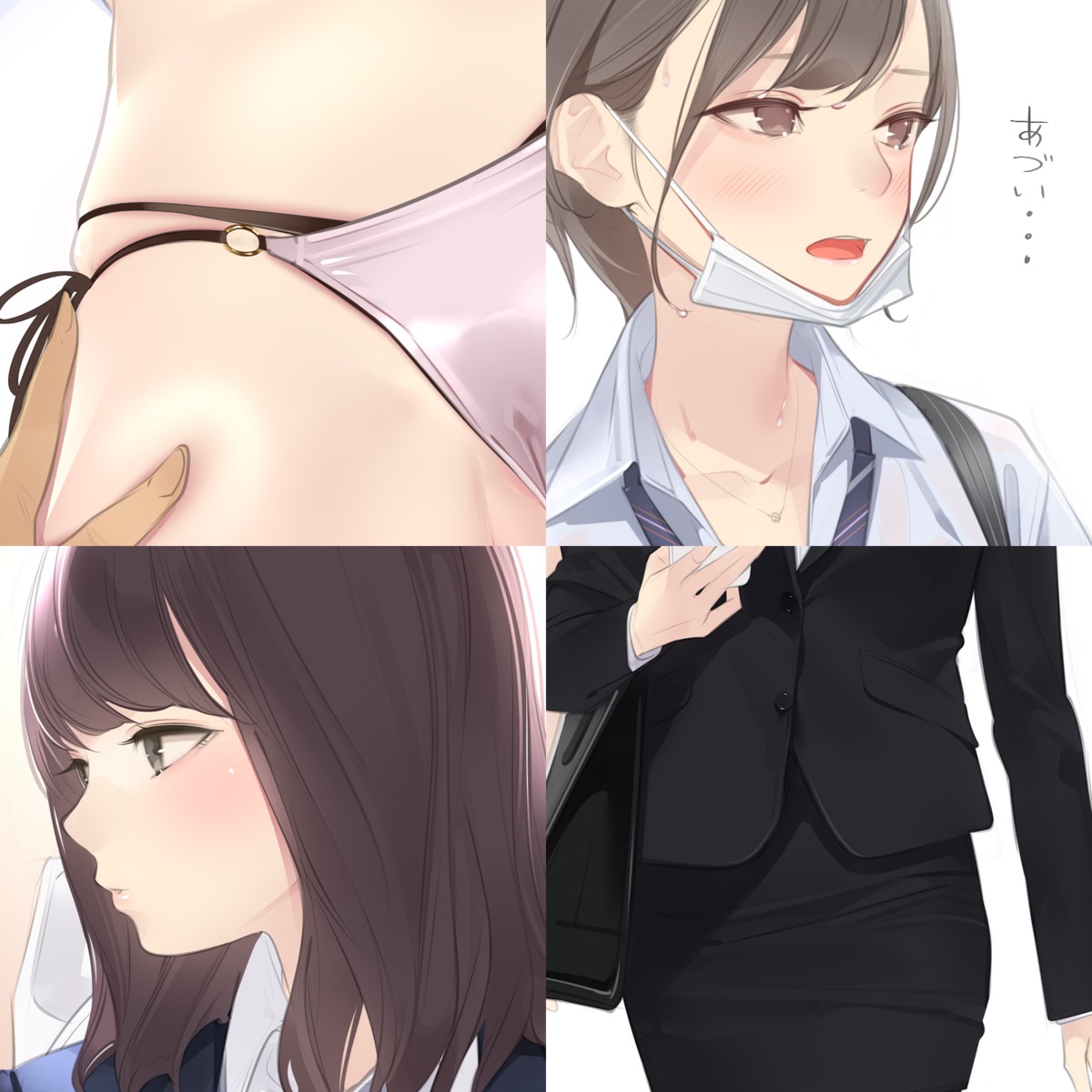 ama_mitsuki business_suit pantsu seifuku string_panties