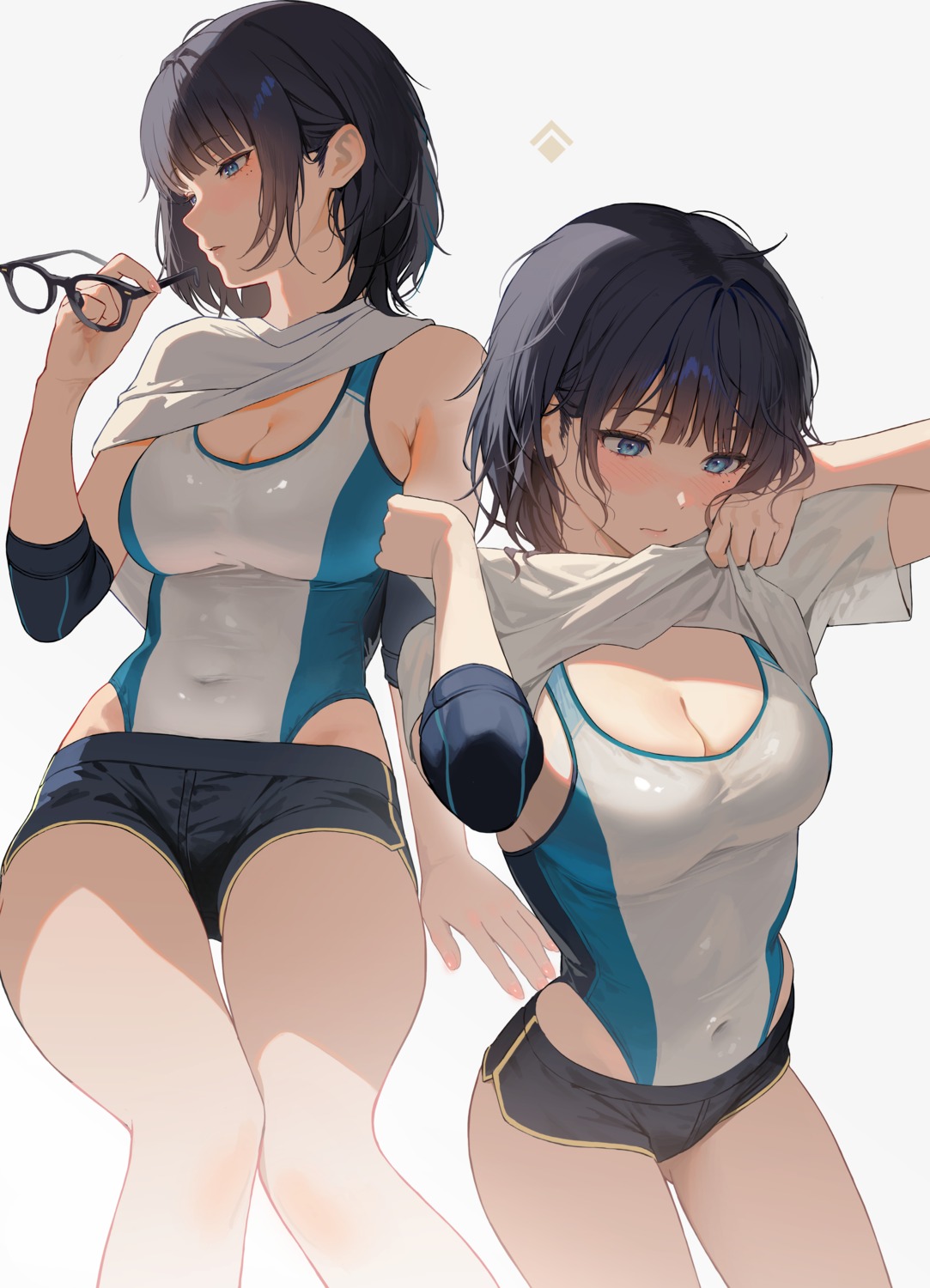 cleavage megane myabit shirt_lift swimsuits undressing