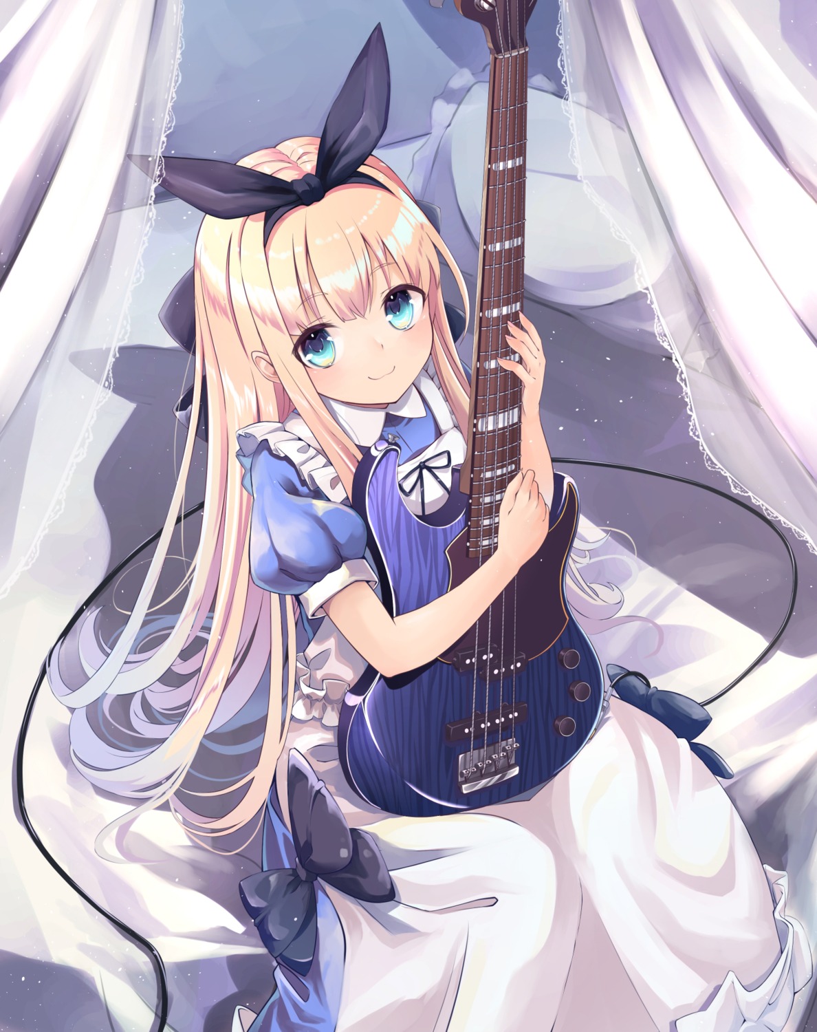 dress guitar mikan_(13alice666) mononobe_alice nijisanji