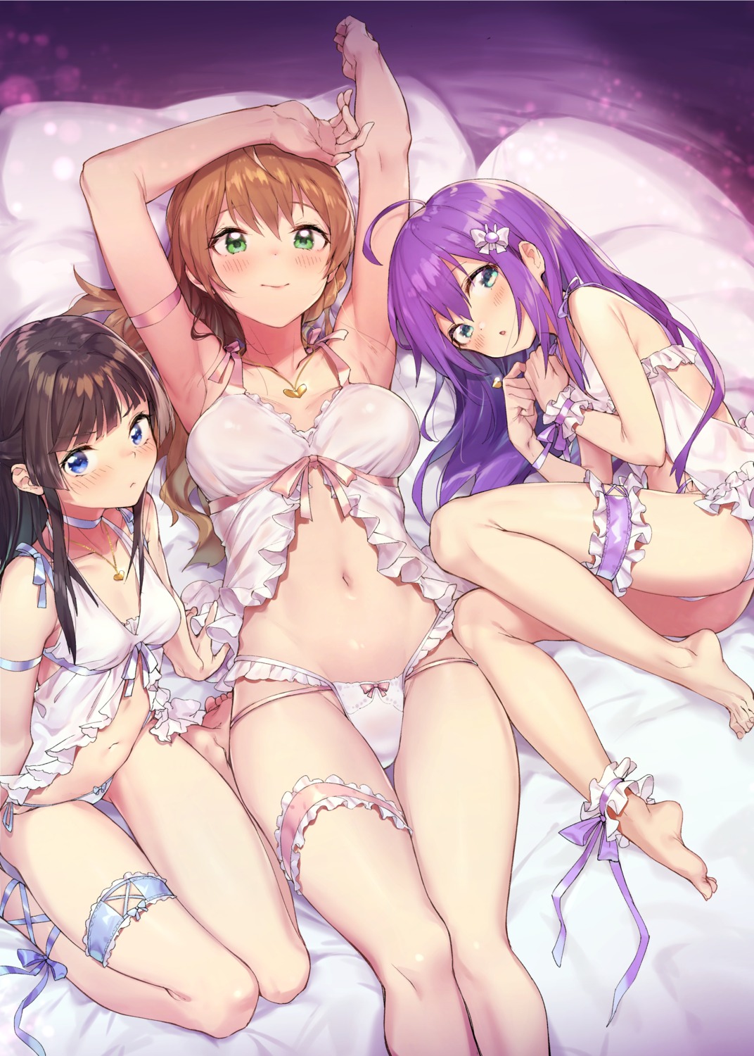 garter lingerie loli mochizuki_anna mogami_shizuka pantsu sakuramori_kaori see_through shennai_misha the_idolm@ster the_idolm@ster_million_live! the_idolm@ster_million_live!_theater_days thong