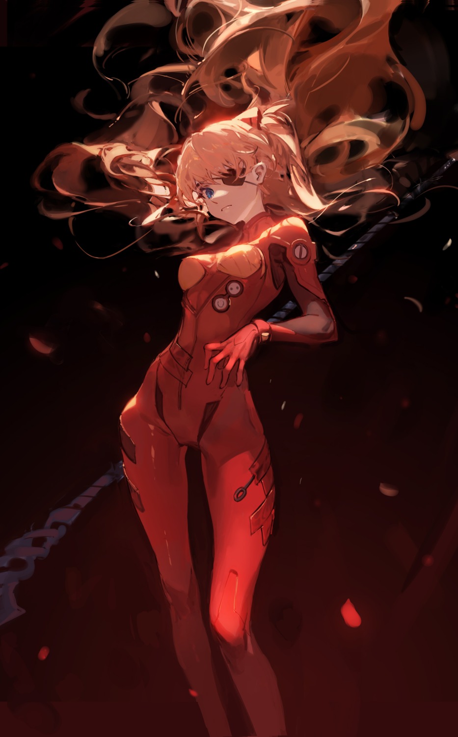 bodysuit ciloranko eyepatch neon_genesis_evangelion souryuu_asuka_langley