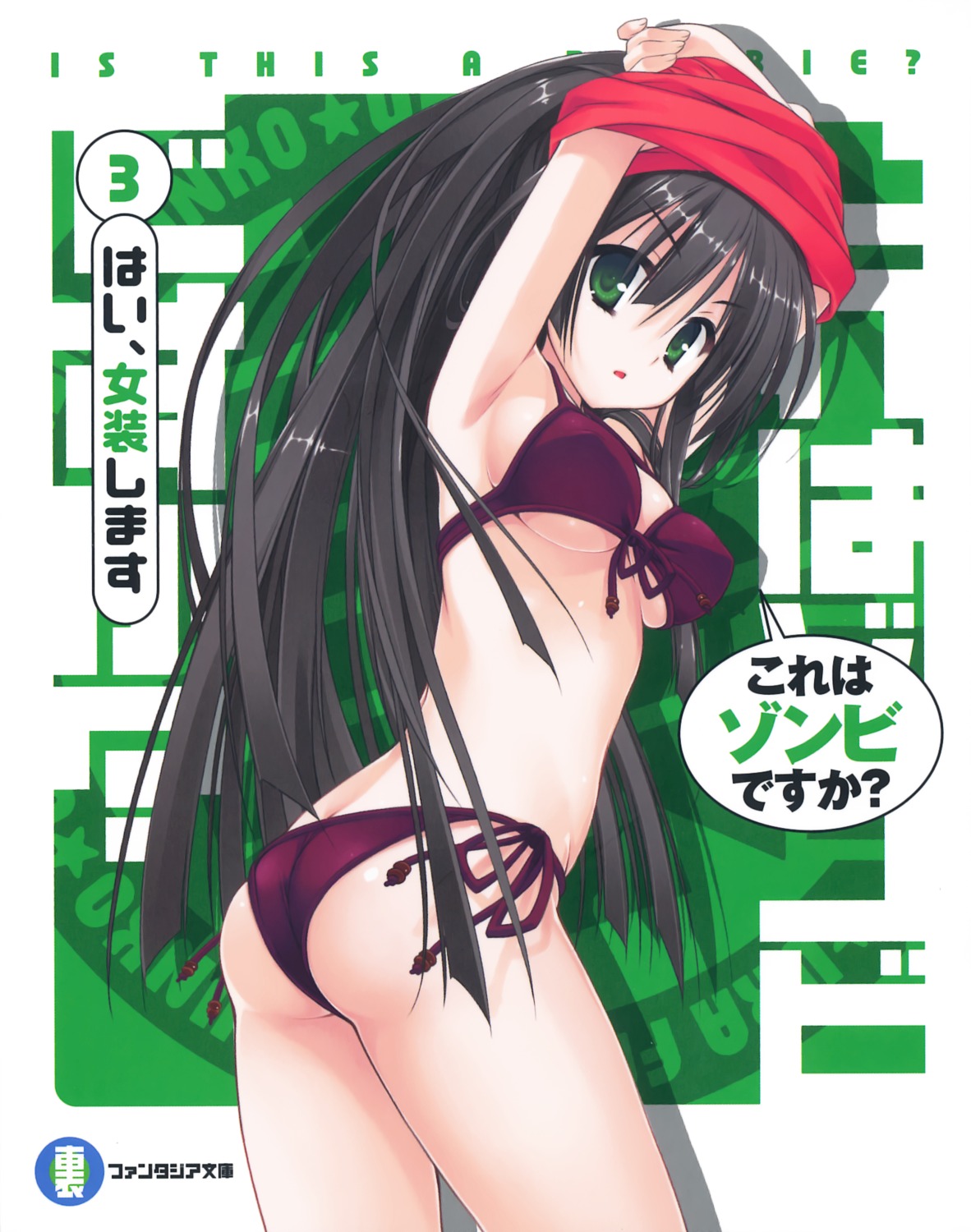 ass bikini disc_cover kobuichi kore_wa_zombie_desu_ka muririn seraphim shirt_lift swimsuits underboob undressing