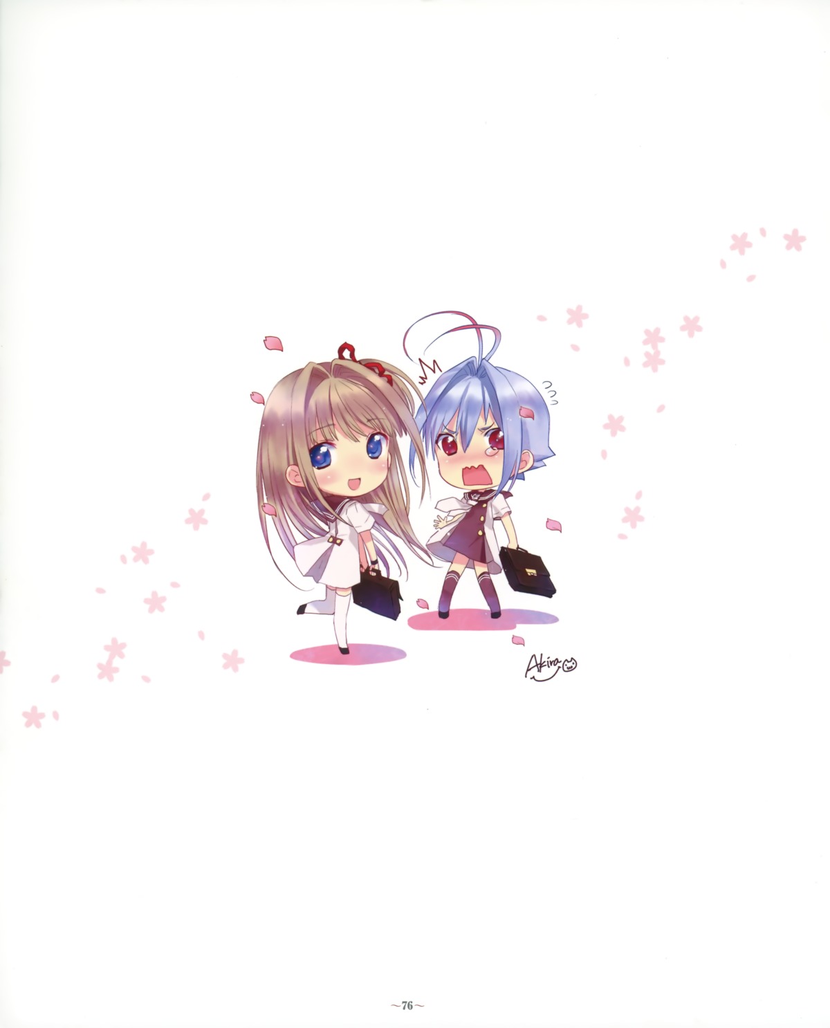 chibi kasukabe_akira nao_(otosuki) otokonoko_wa_meidofuku_ga_osuki!? seifuku trap yuki_(otosuki)